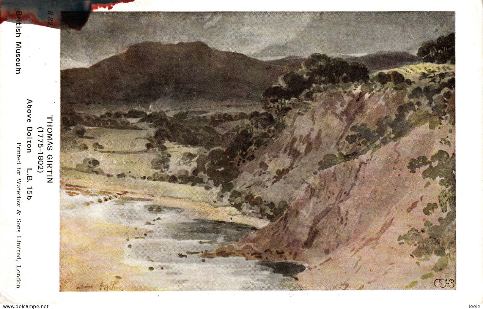 A44.Vintage Postcard. Painting. Above Bolton. Signed Thomas Girtin. - Pittura & Quadri