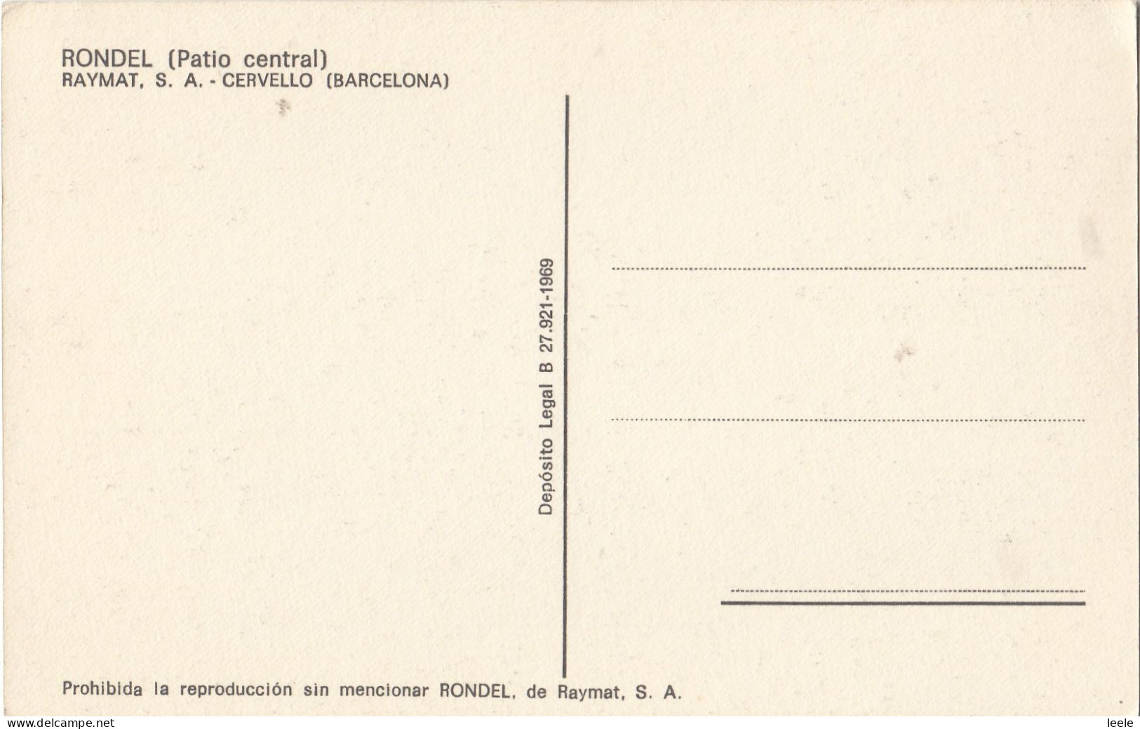 A37.Spanish Postcard. Rondel. Cervello. Barcelona. Central Patio - Barcelona