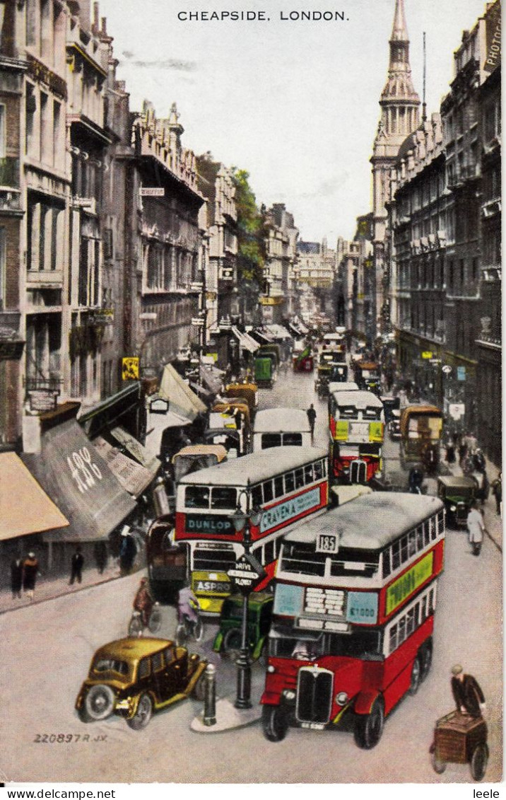 A21. Vintage Postcard.  Buses At Cheapside, London. - Sonstige & Ohne Zuordnung