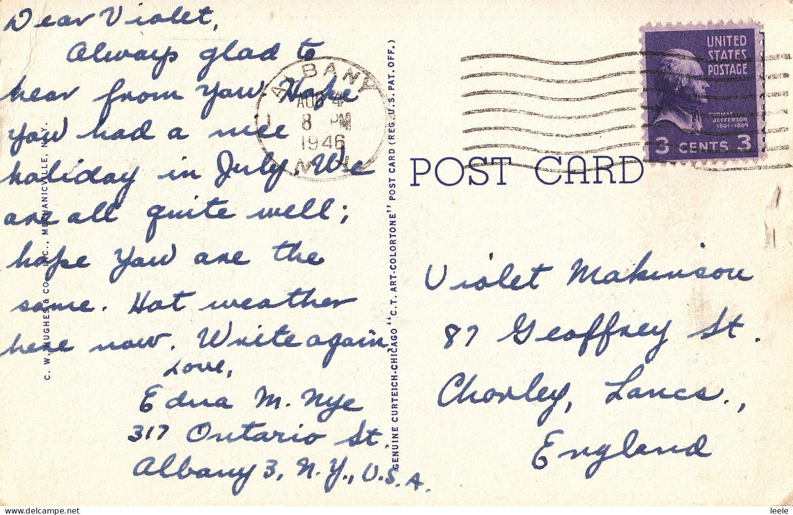 A70.Vintage US Postcard.The Lake,Washington Park.Albany,New York - Albany