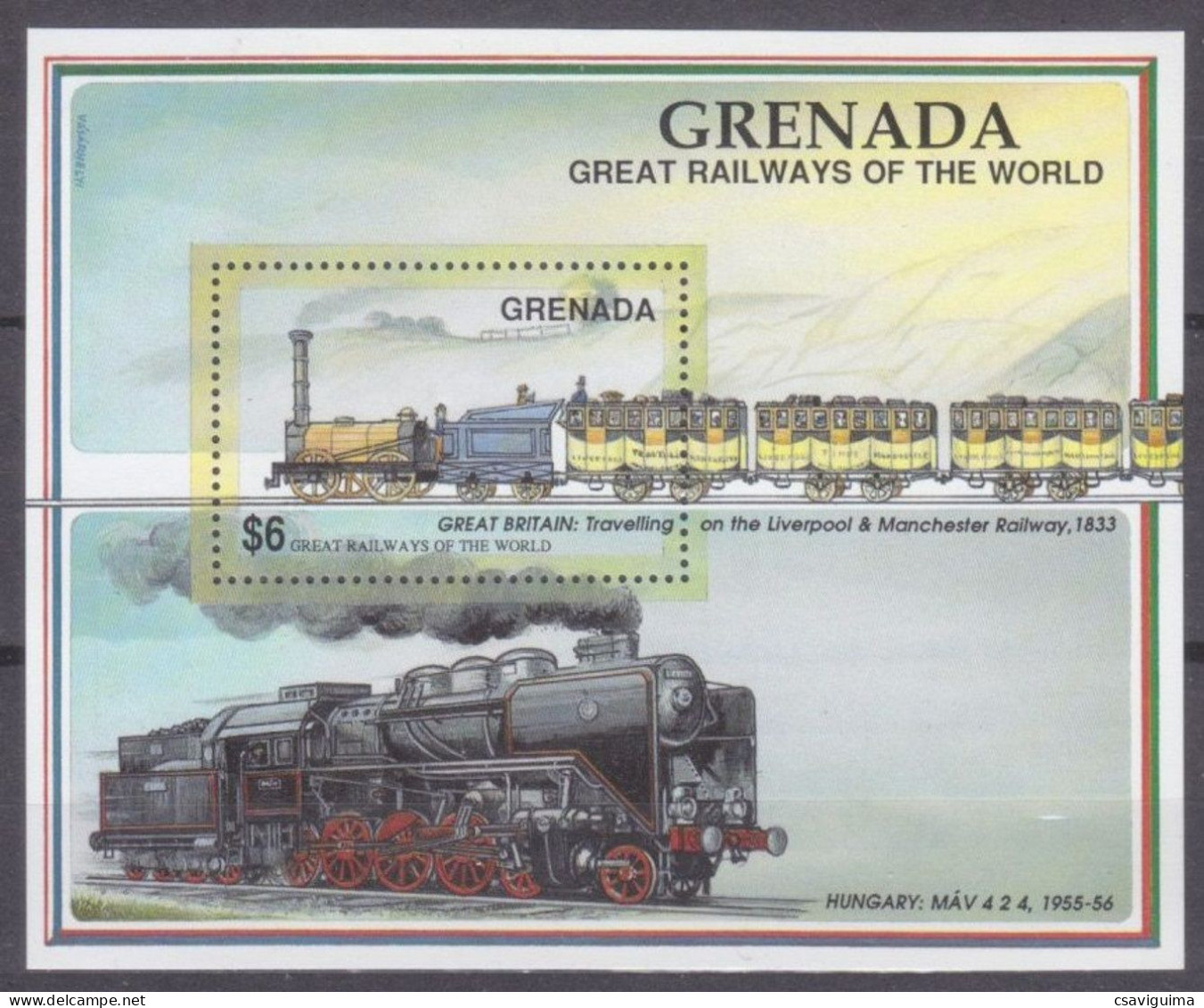 Grenada - 1992 - Train - Yv Bf 289 - Trains