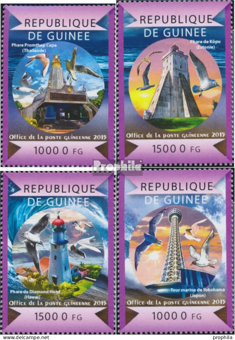Guinea 11007-11010 (kompl. Ausgabe) Postfrisch 2015 Leuchttürme Aus Aller Welt - Guinea (1958-...)