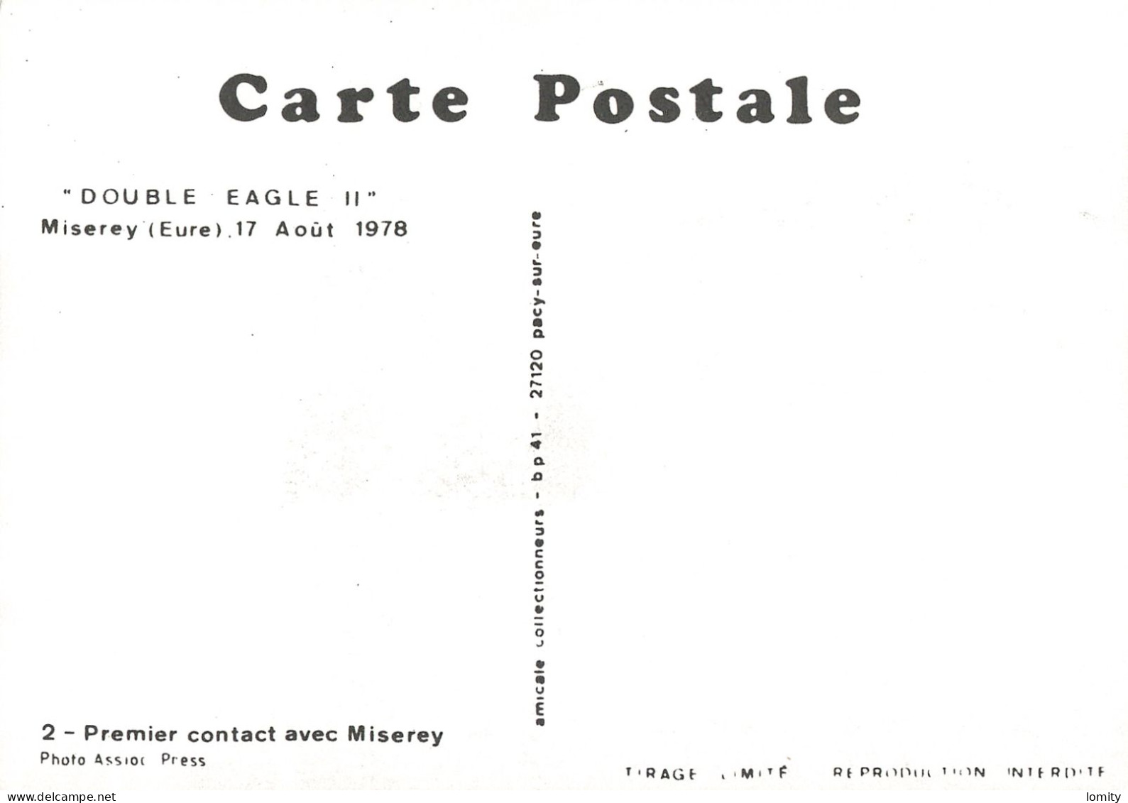 Dirigeable Série Complète 8 Cartes Postales Double Eagle Traversée Atlantique Nord Atterrissage Miserey Eure 1978 - Dirigeables