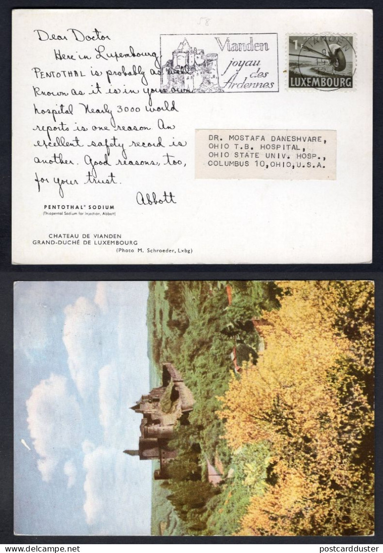 LUXEMBOURG 1958 Dear Doctor Medical Advertising Postcard To Canada (p1073) - Storia Postale