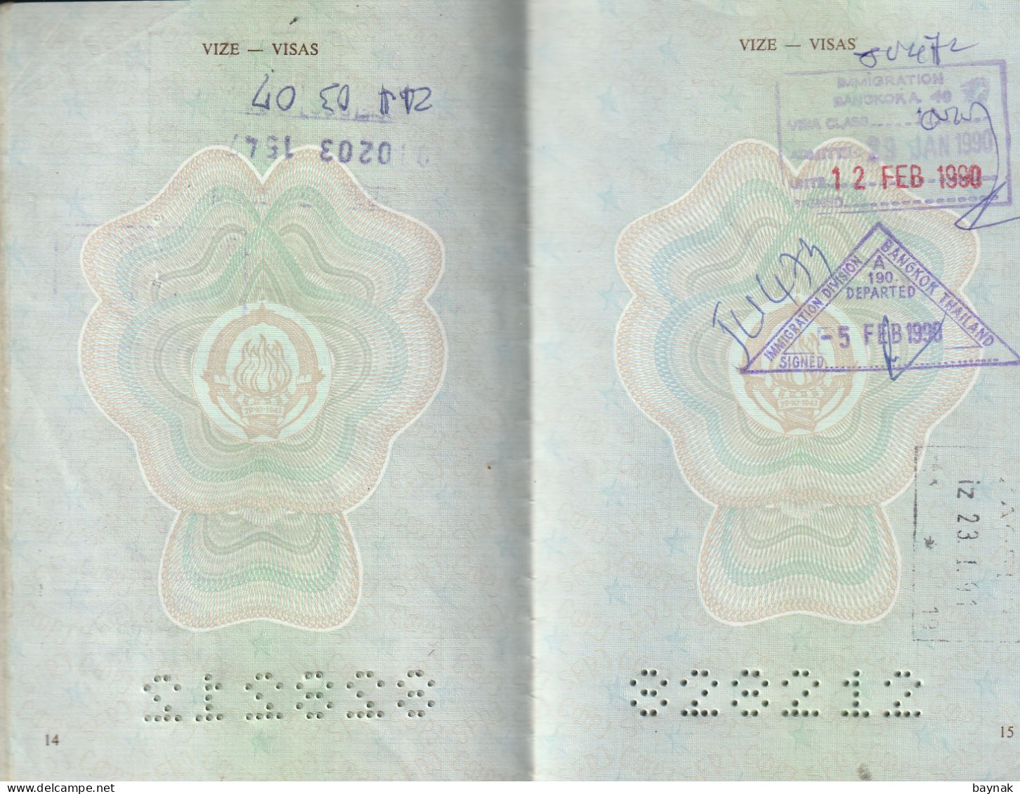 PM104 -   SFR YUGOSLAVIA   --  PASSPORT    -  MAN  - 1986  --  VISA:   MALAYSIA, SINGAPORE, THAILAND, ANTIGUA & BARBUDA - Historische Documenten
