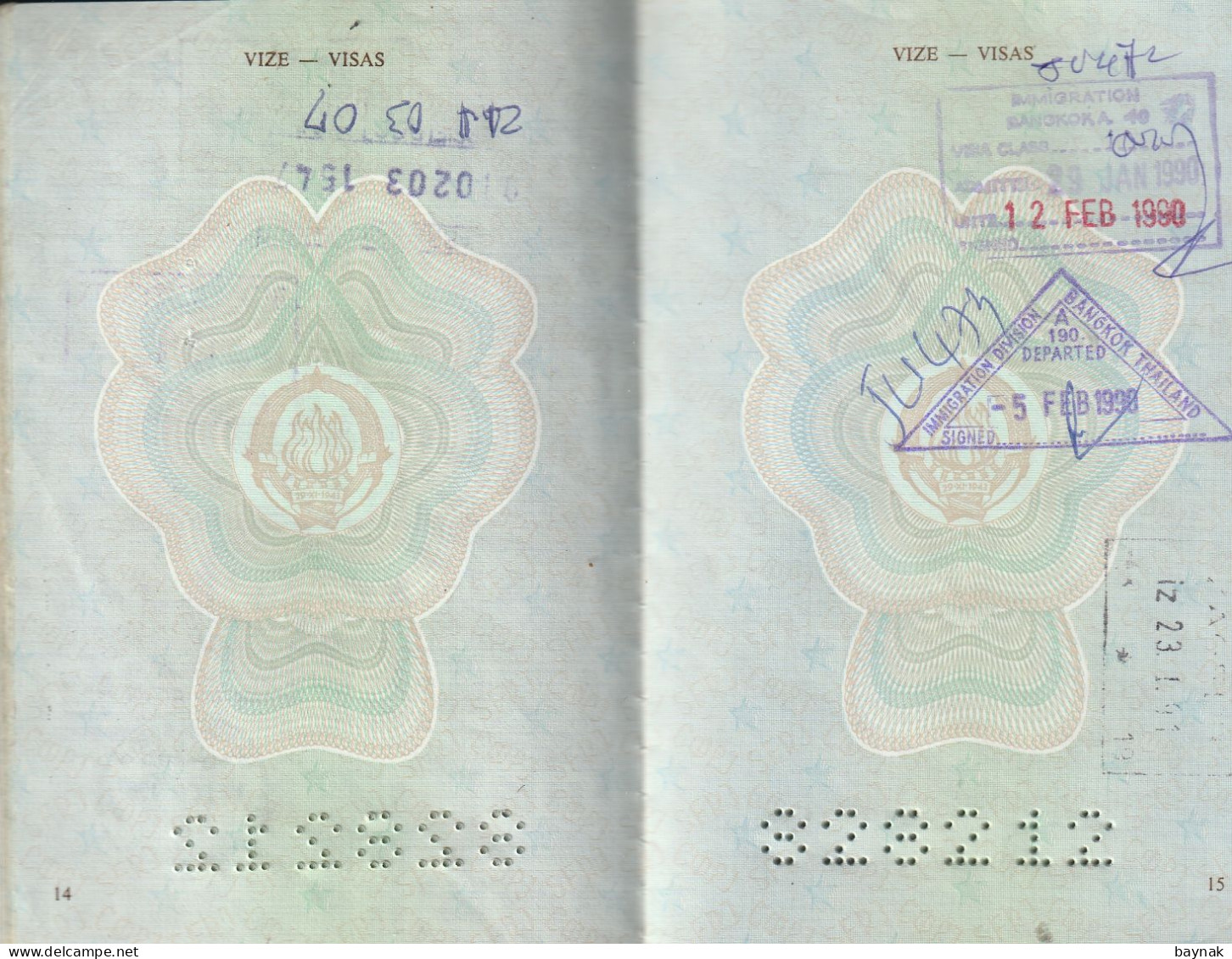 PM104 -   SFR YUGOSLAVIA   --  PASSPORT    -  MAN  - 1986  --  VISA:   MALAYSIA, SINGAPORE, THAILAND, ANTIGUA & BARBUDA - Documents Historiques