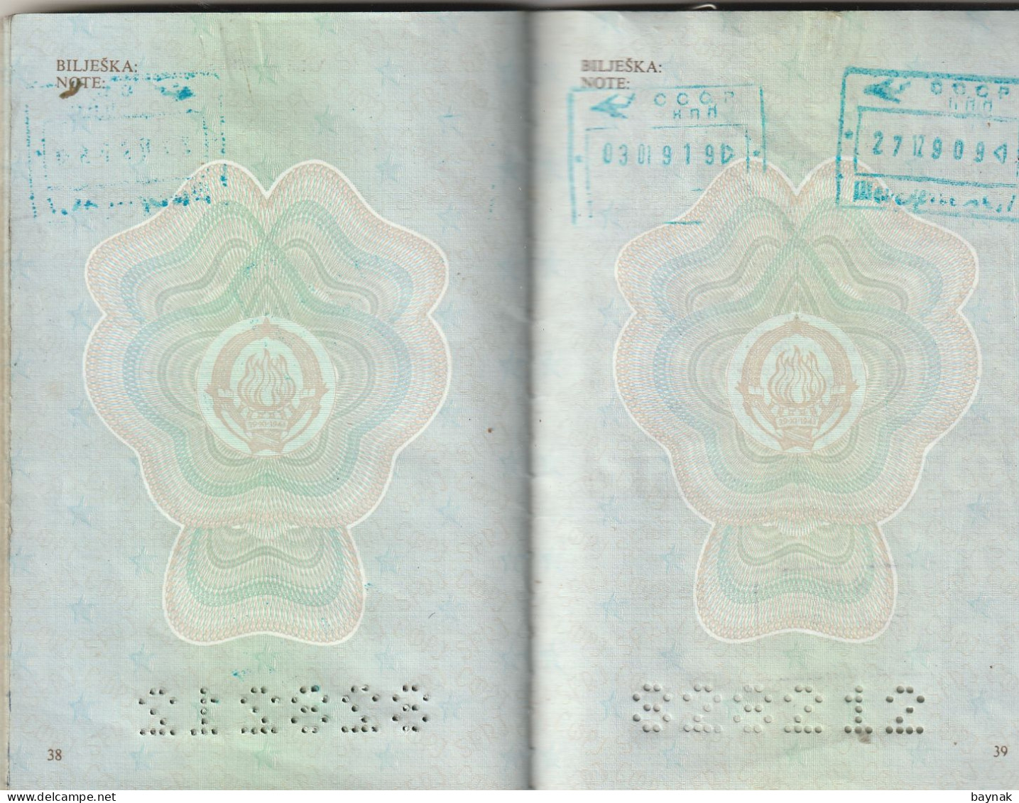 PM104 -   SFR YUGOSLAVIA   --  PASSPORT    -  MAN  - 1986  --  VISA:   MALAYSIA, SINGAPORE, THAILAND, ANTIGUA & BARBUDA