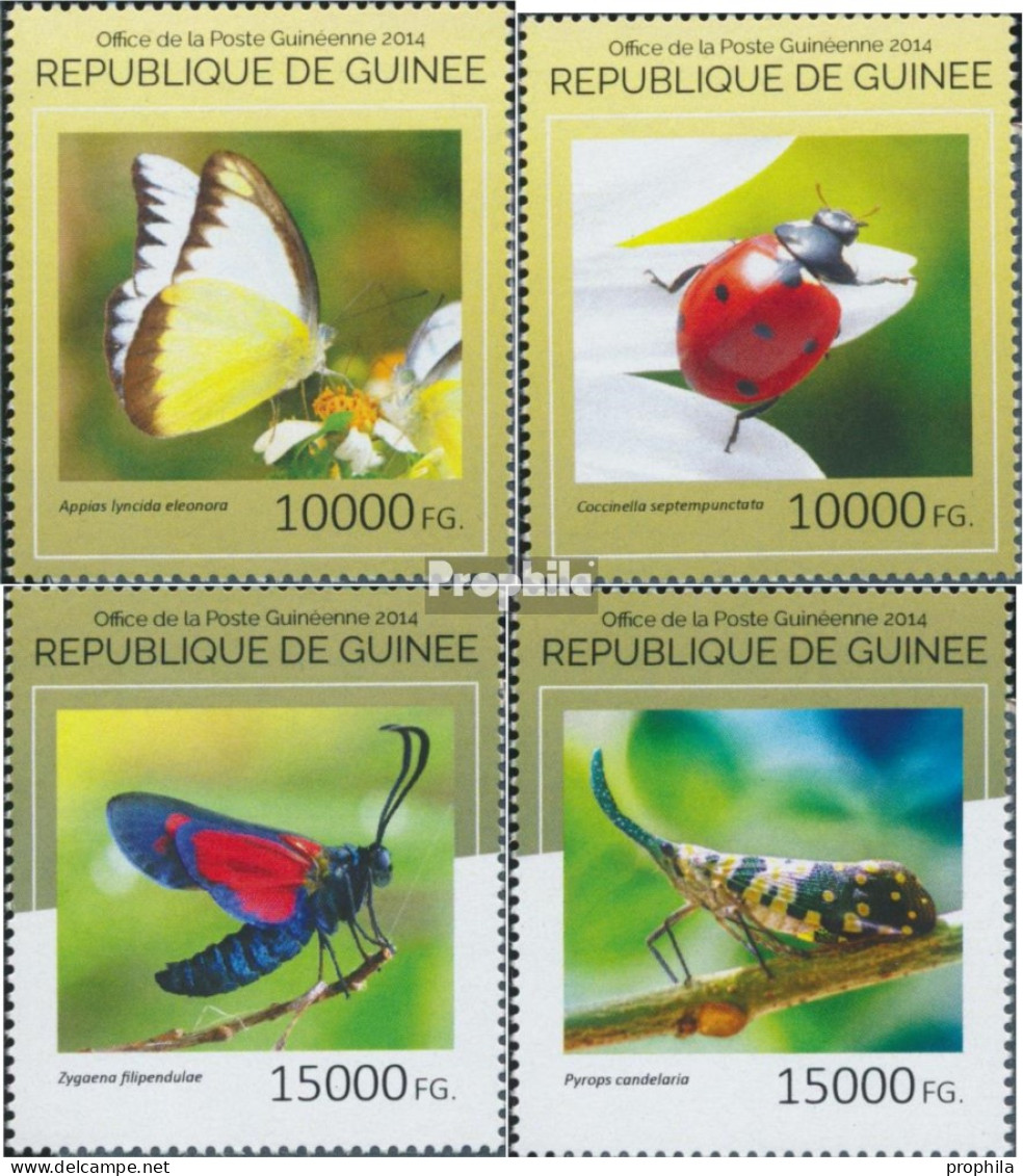 Guinea 10672-10675 (kompl. Ausgabe) Postfrisch 2014 Insekten - Guinée (1958-...)