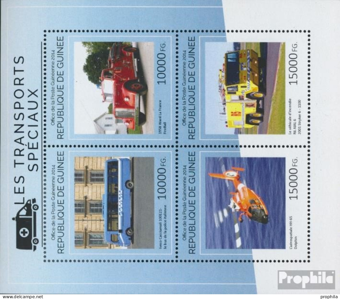 Guinea 10647-10650 Kleinbogen (kompl. Ausgabe) Postfrisch 2014 Spezielle Verkehrsmittel - República De Guinea (1958-...)