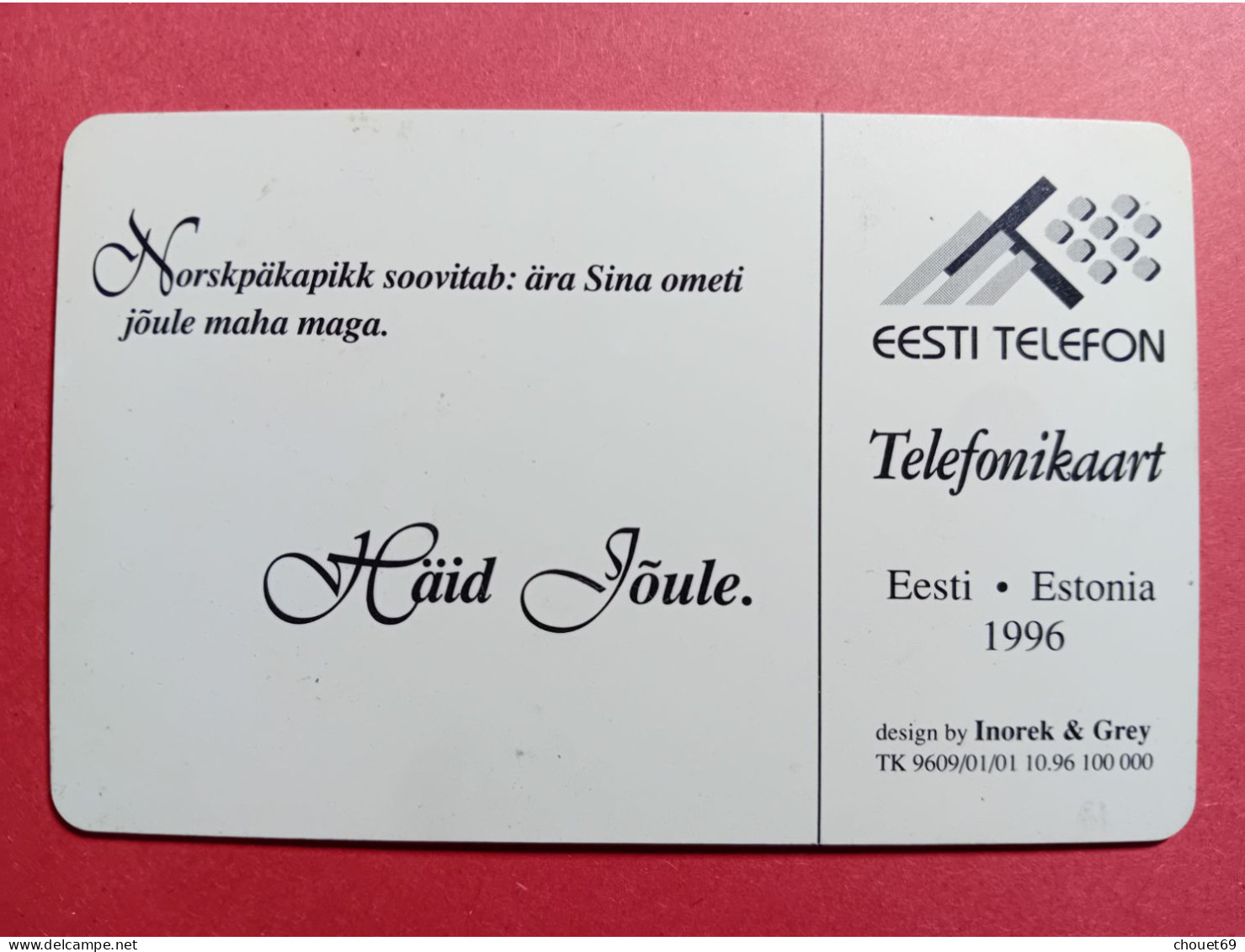 Norskpäkapikk Happy Christmas EESTI TELEFON No Chip Dummy Specimen (B60623 - Estland