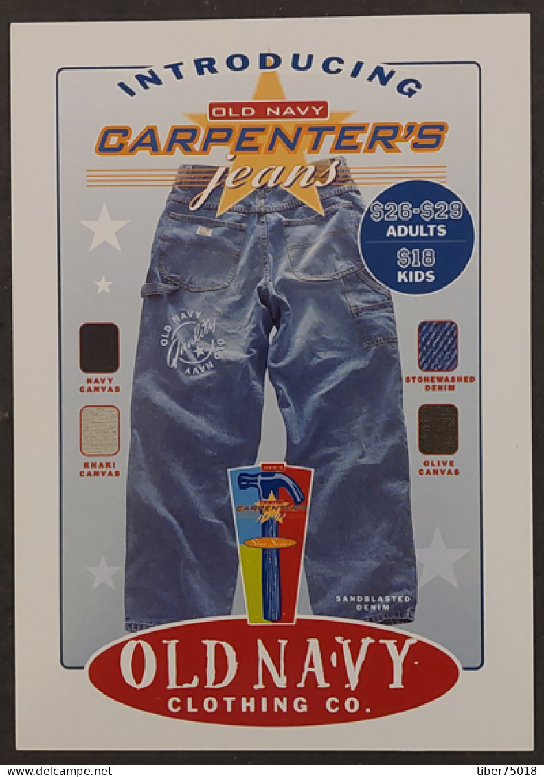Carte Postale - Old Navy Carpenter's Jeans (mode - Vêtements) Old Navy Clothing Co. - Werbepostkarten