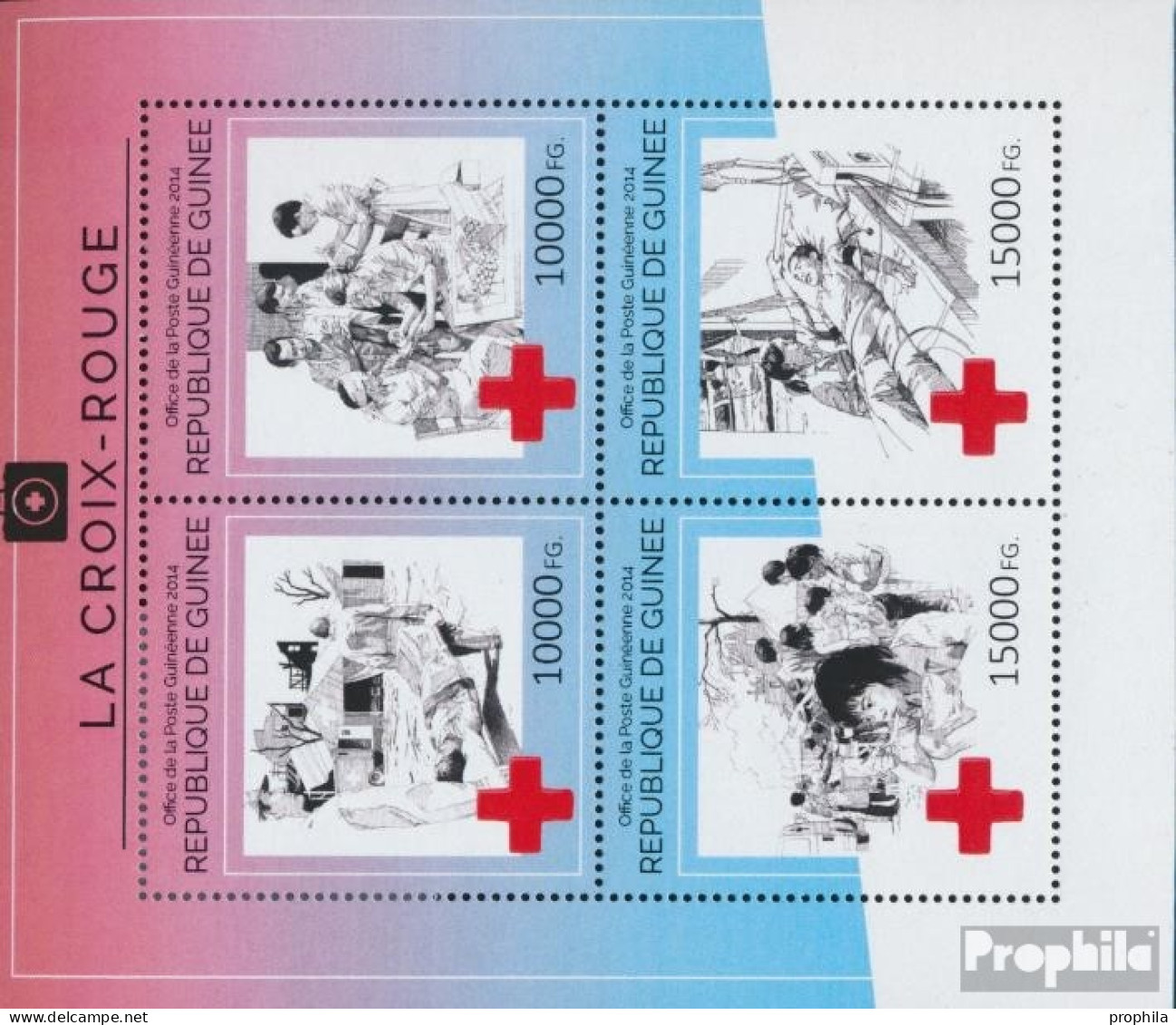 Guinea 10637-10640 Kleinbogen (kompl. Ausgabe) Postfrisch 2014 Das Rote Kreuz - Guinée (1958-...)