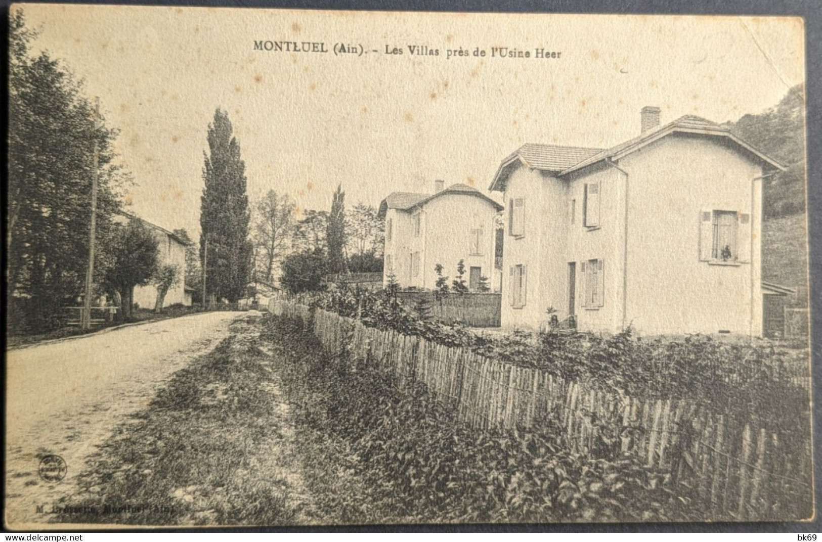 Montluel Les Villas Près De L'Usine Heer + Cachet Militaire - Montluel