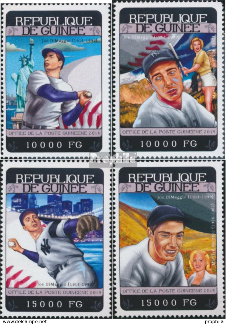 Guinea 10432-10435 (kompl. Ausgabe) Postfrisch 2014 Joe DiMaggio Und Marilyn Monroe - Guinea (1958-...)