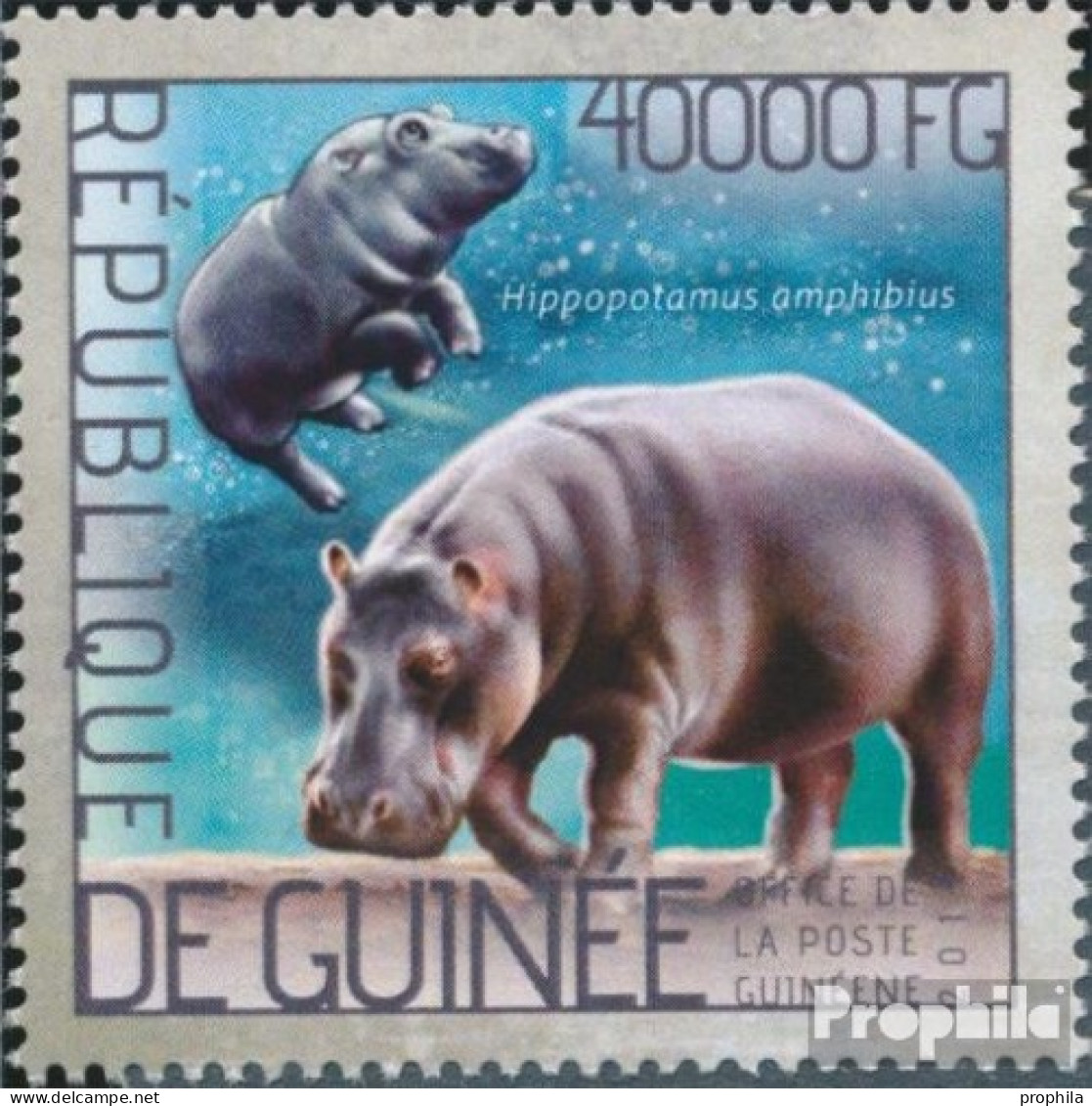 Guinea 10382 (kompl. Ausgabe) Postfrisch 2014 Nilpferd - Guinée (1958-...)