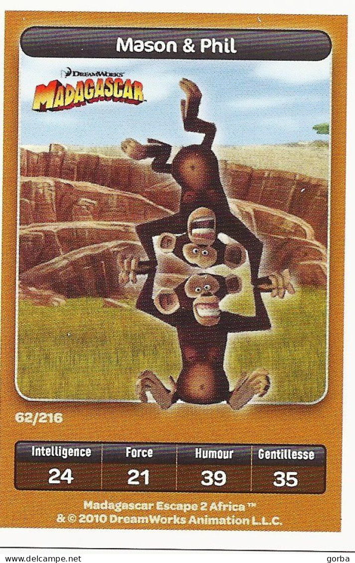 *Lot De 10 Cartes DreamWorks Carrefour : MADAGASCAR . Possibilité Vente à L'unité - Disney