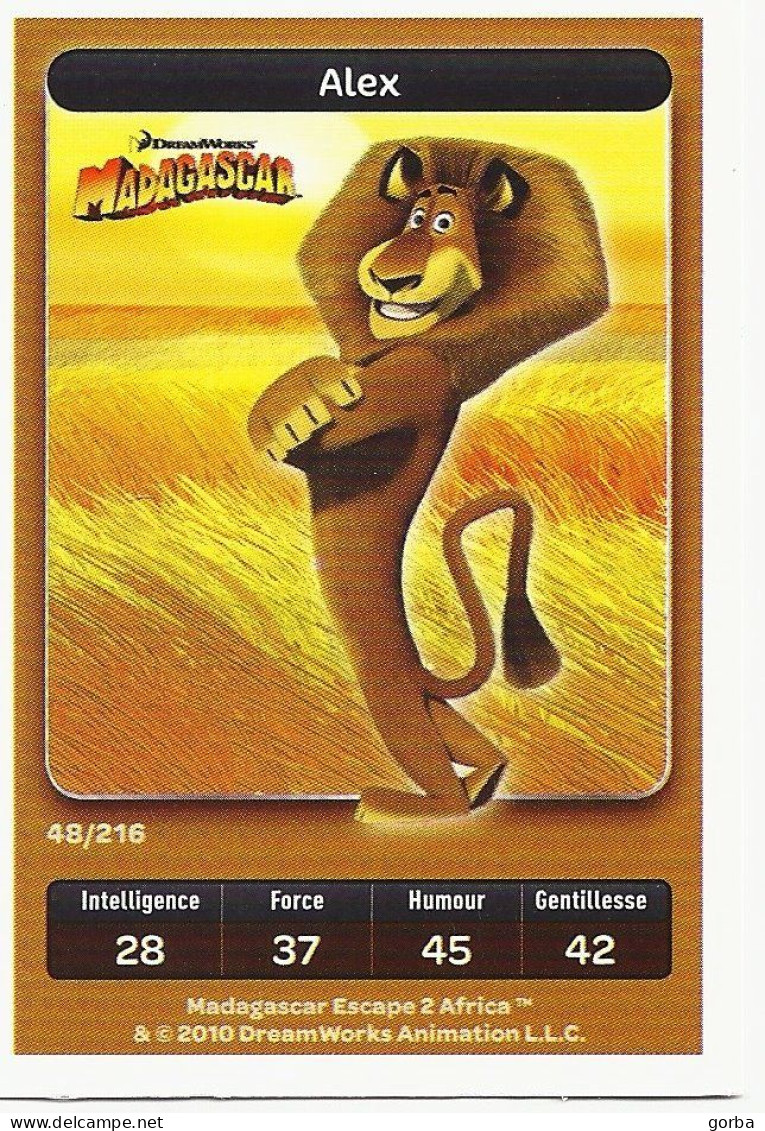 *Lot de 10 Cartes DreamWorks Carrefour : MADAGASCAR . Possibilité vente à l'unité