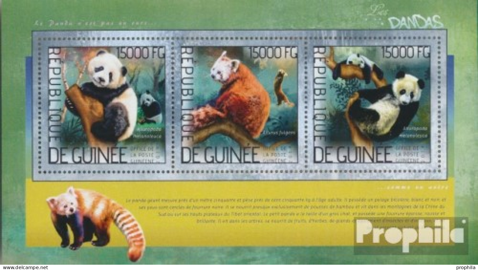 Guinea 10371-10373 Kleinbogen (kompl. Ausgabe) Postfrisch 2014 Pandas - República De Guinea (1958-...)