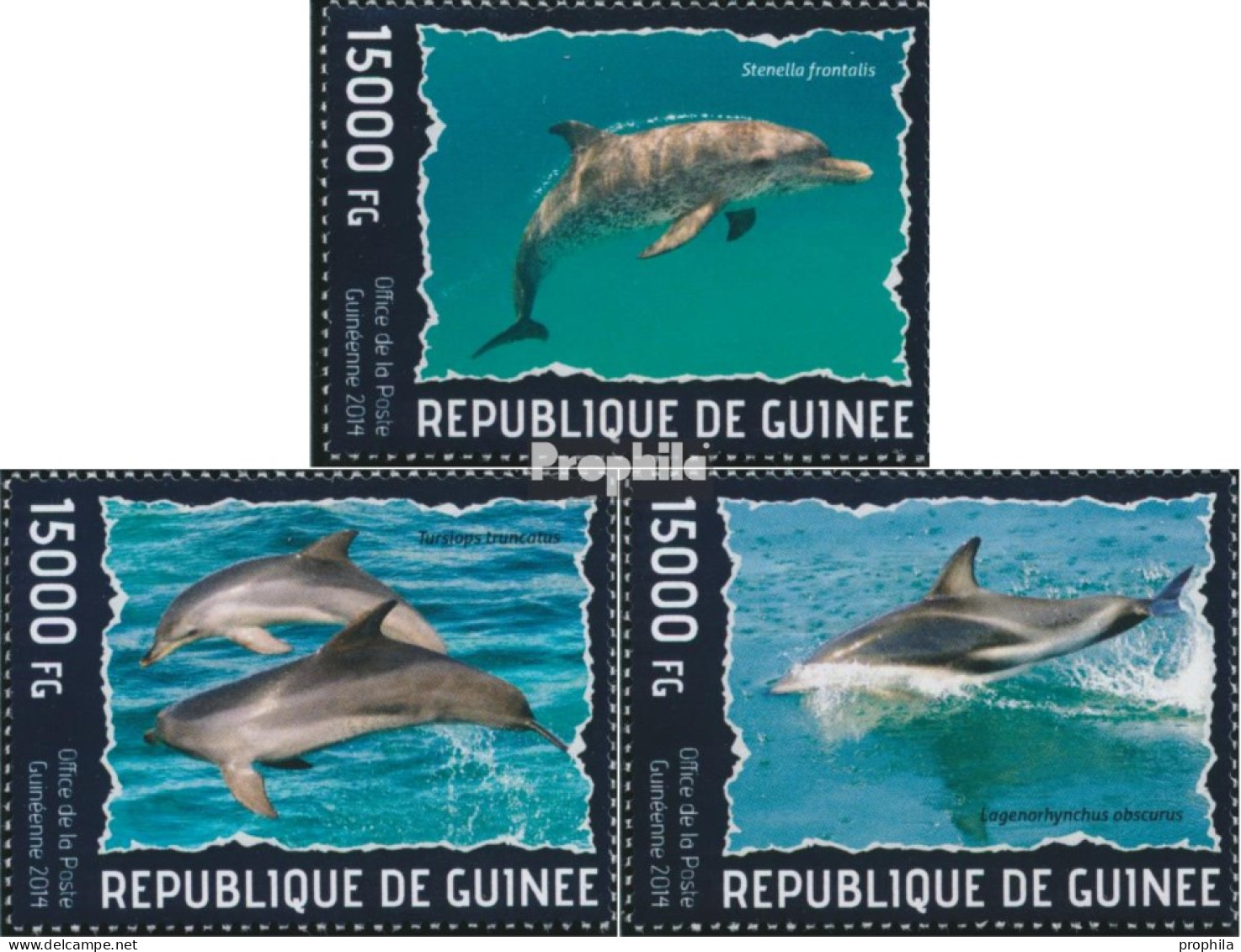 Guinea 10267-10269 (kompl. Ausgabe) Postfrisch 2014 Delfine - Guinee (1958-...)