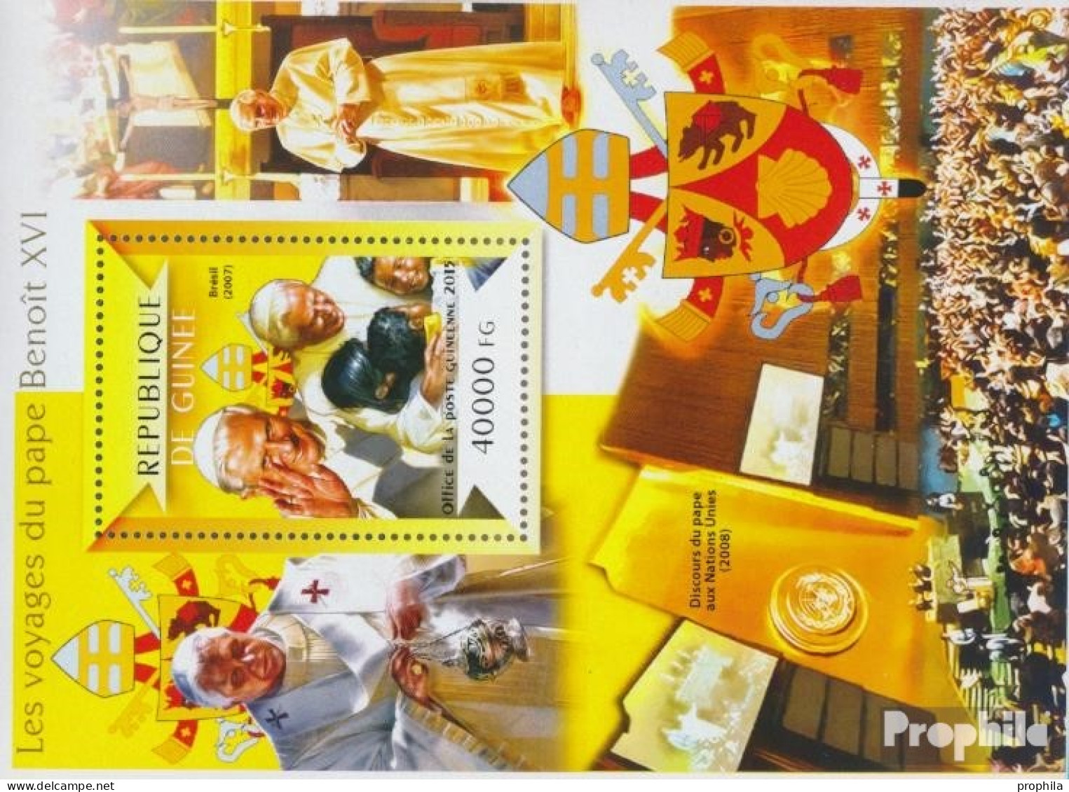 Guinea Block 2494 (kompl. Ausgabe) Postfrisch 2015 Die Reisen Von Papst Benedikt XVI - República De Guinea (1958-...)