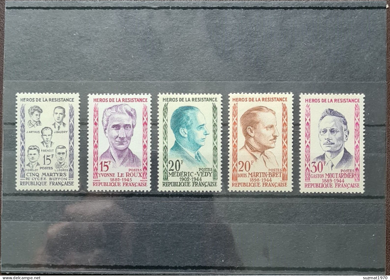 France 1959 " Série Héros De La Résistance" N°1198-1202 Yvert/Tellier Neuf** MNH - Nuovi