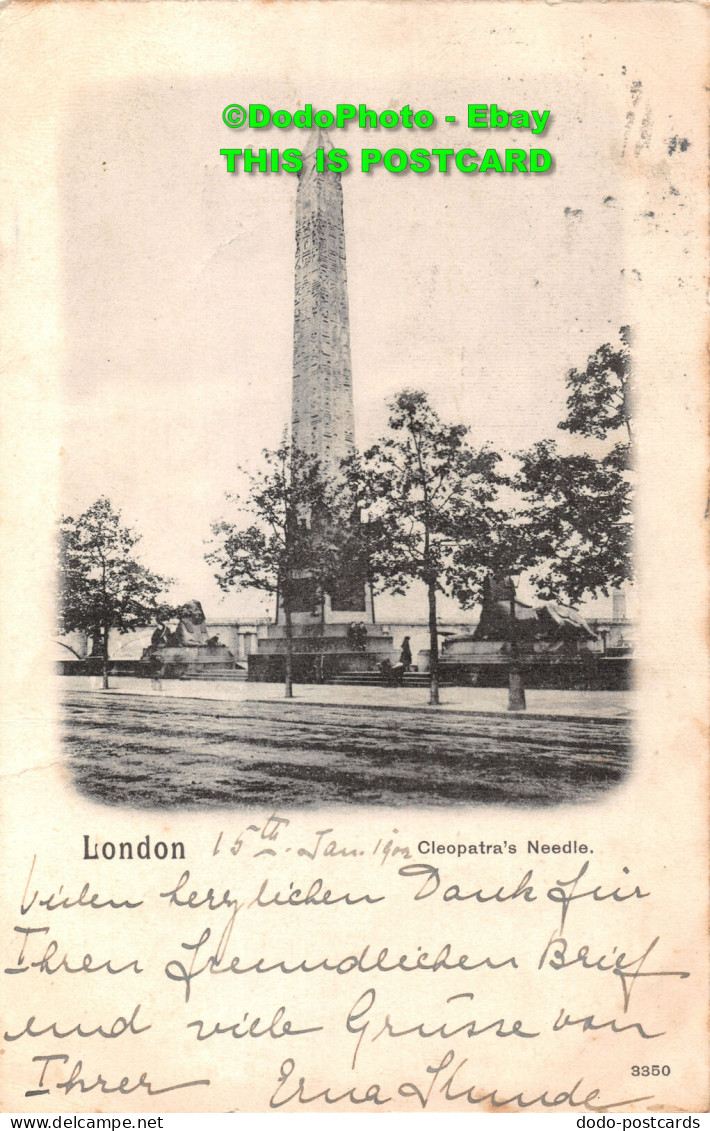 R430835 London. Cleopatras Needle. 3350. Peacock Brand. 1902 - Autres & Non Classés