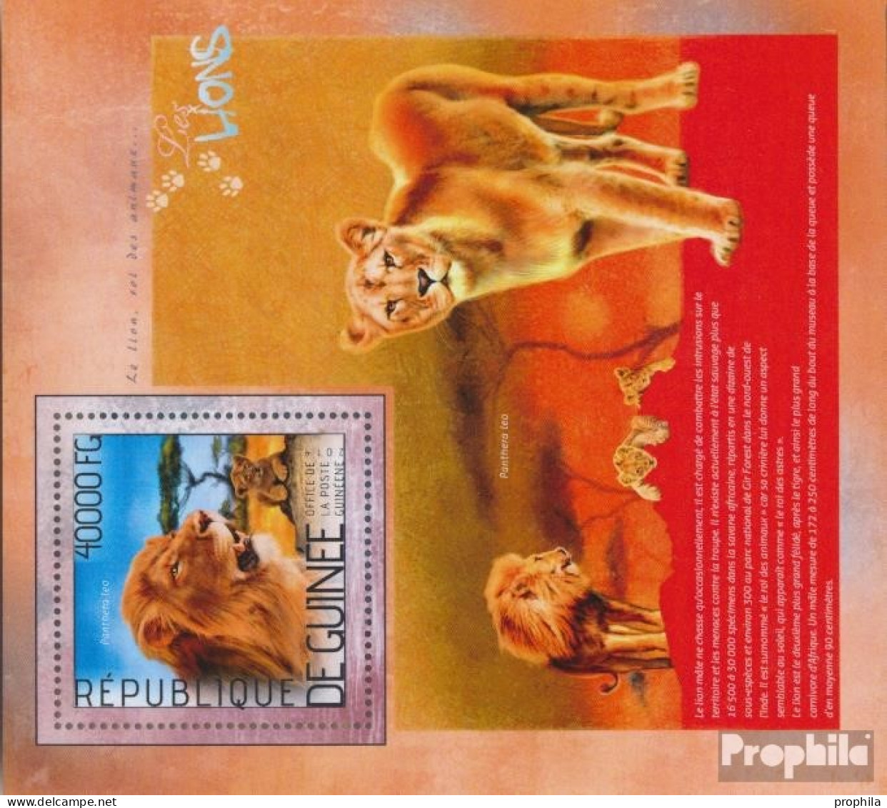 Guinea Block 2372 (kompl. Ausgabe) Postfrisch 2014 Löwen - República De Guinea (1958-...)