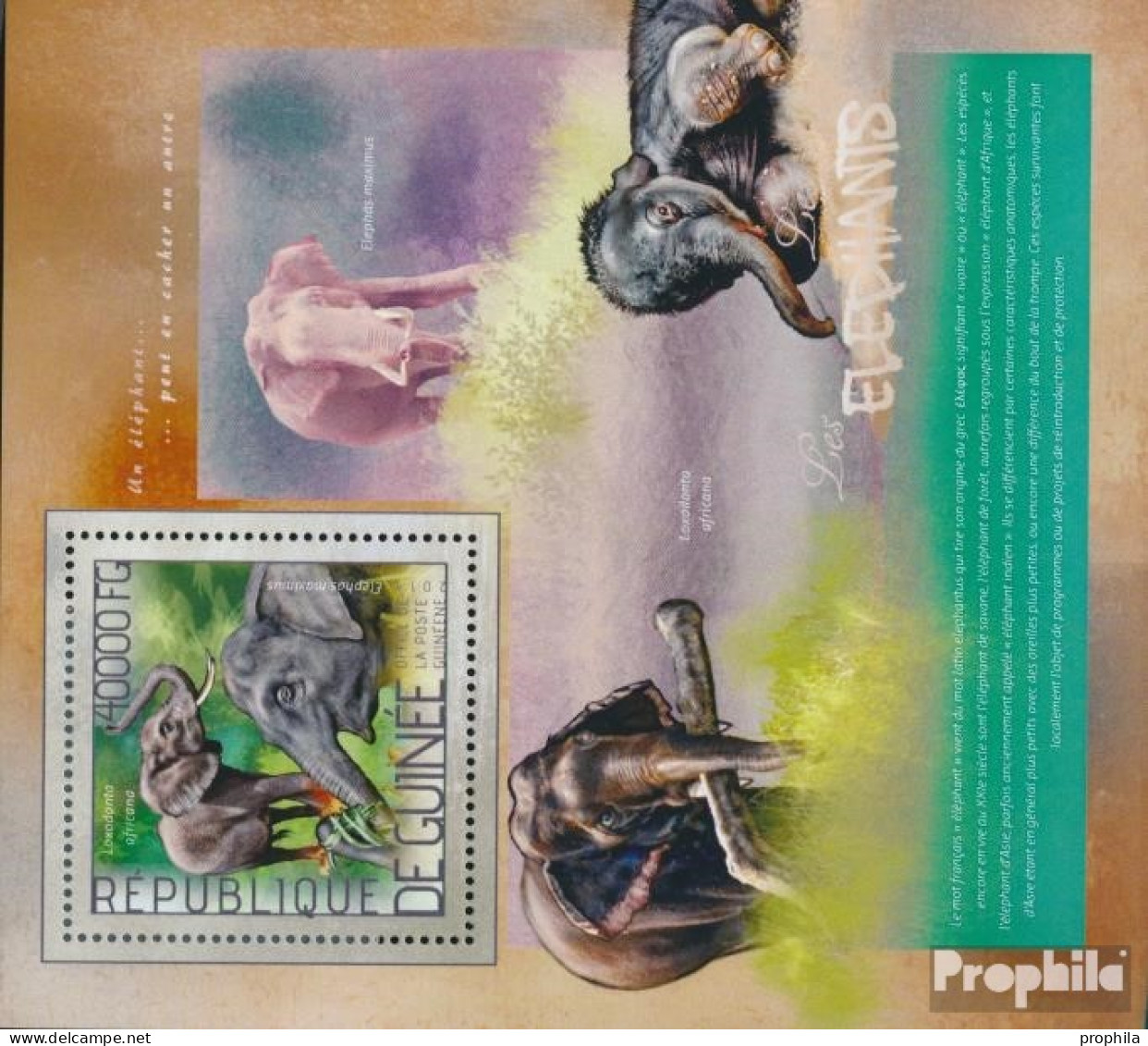 Guinea Block 2371 (kompl. Ausgabe) Postfrisch 2014 Elefanten - Guinée (1958-...)