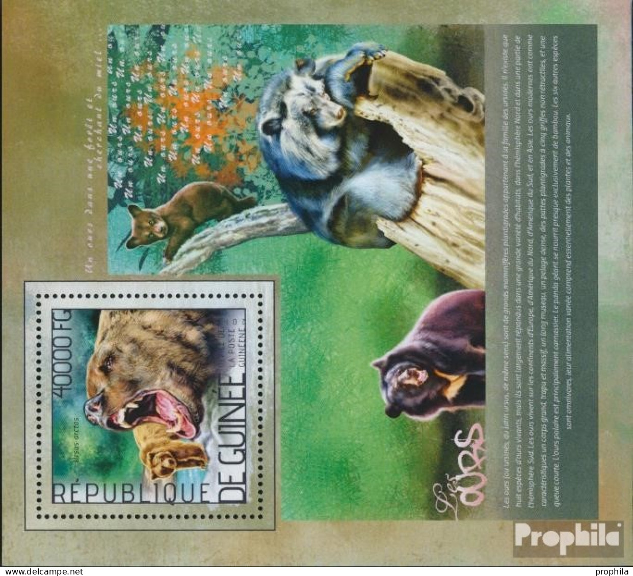 Guinea Block 2369 (kompl. Ausgabe) Postfrisch 2014 Bären - Guinée (1958-...)