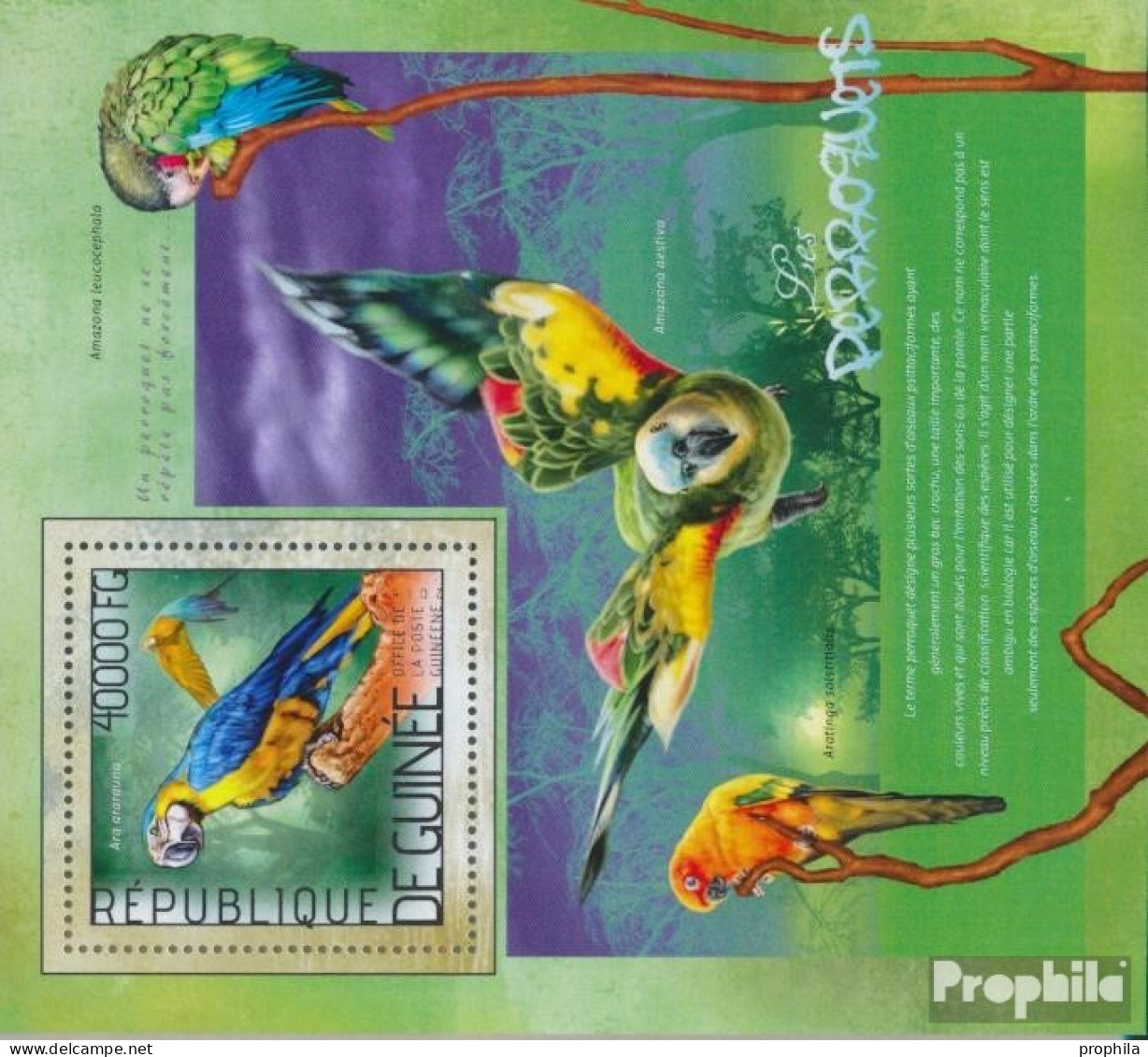 Guinea Block 2364 (kompl. Ausgabe) Postfrisch 2014 Papageien - Guinée (1958-...)