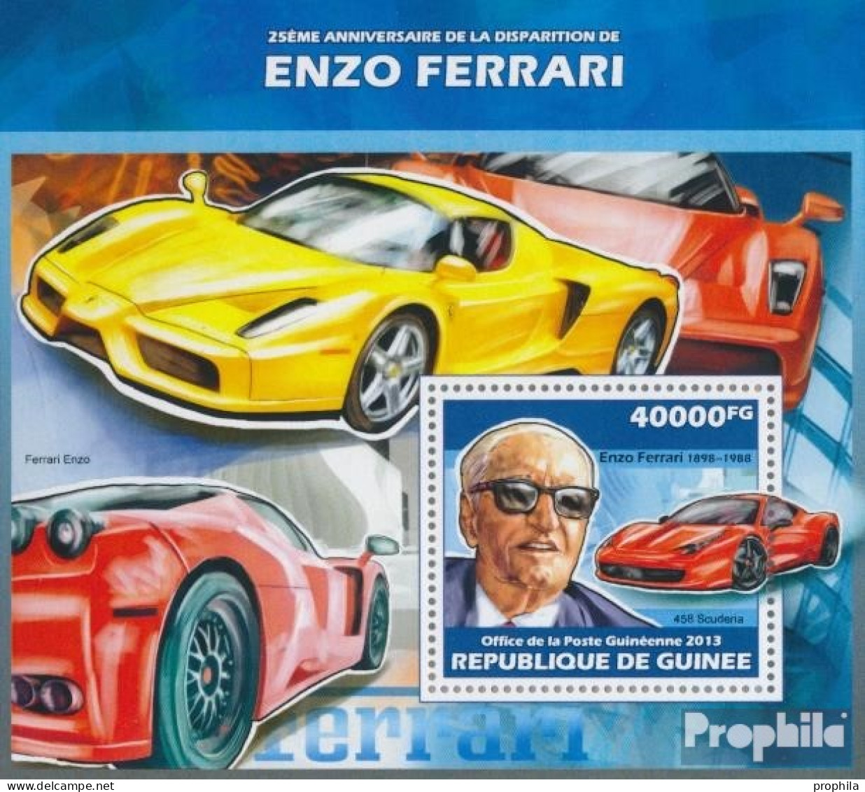 Guinea Block 2319 (kompl. Ausgabe) Postfrisch 2013 Enzo Ferrari - Guinée (1958-...)