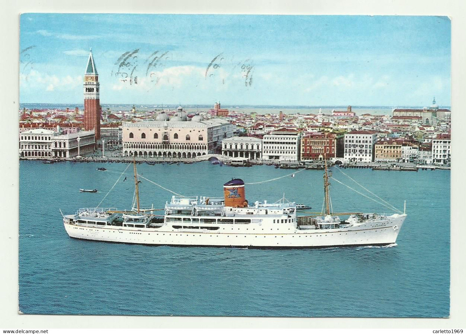 NAVE ENOTRIA DAVANTI A VENEZIA 1968 - VIAGGIATA FG - Venezia (Venice)