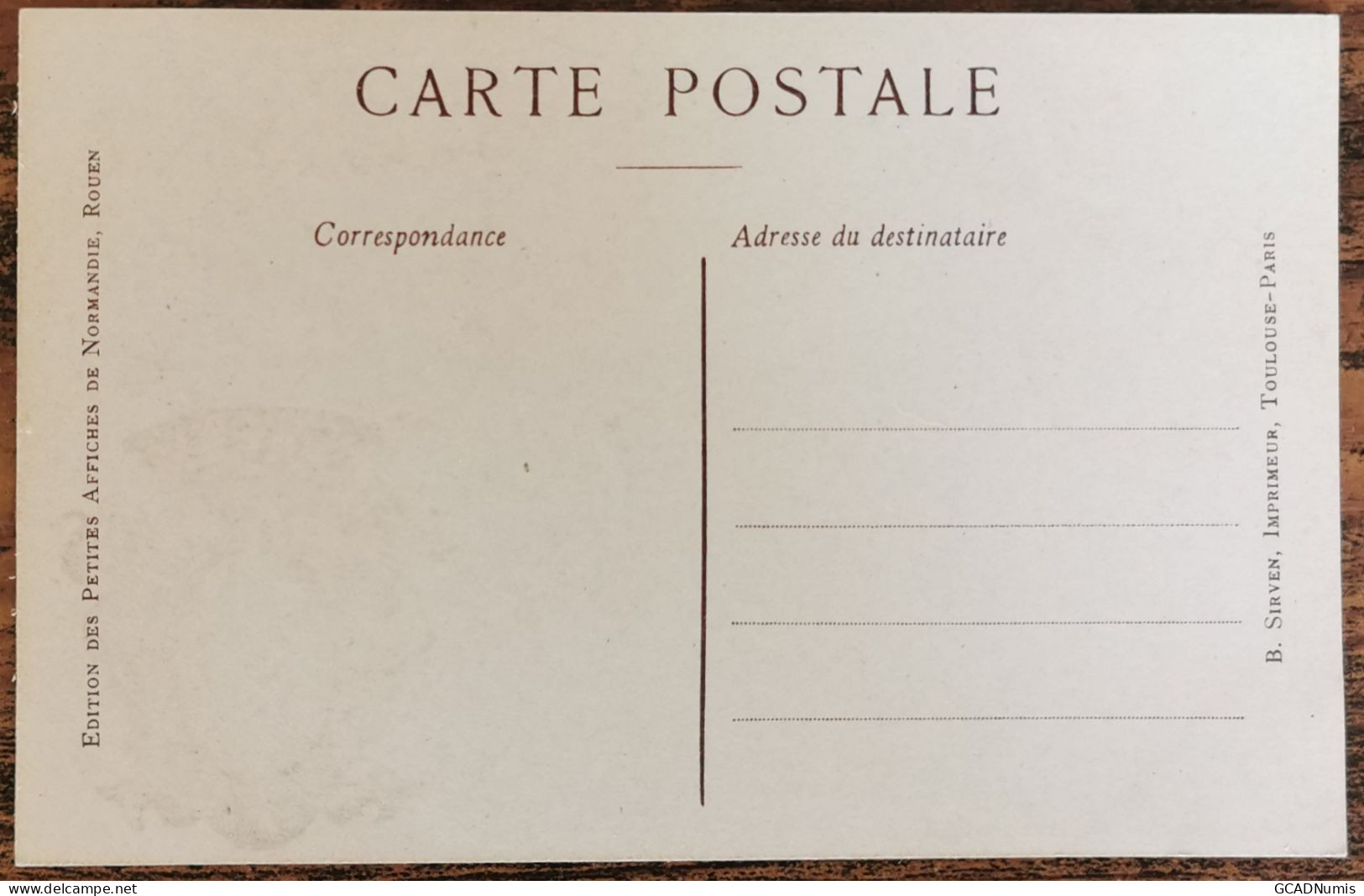 CARTE POSTALE Billet 1 Franc Chambre De Commerce De MARSEILLE - Bouches Du Rhône - Non Classés