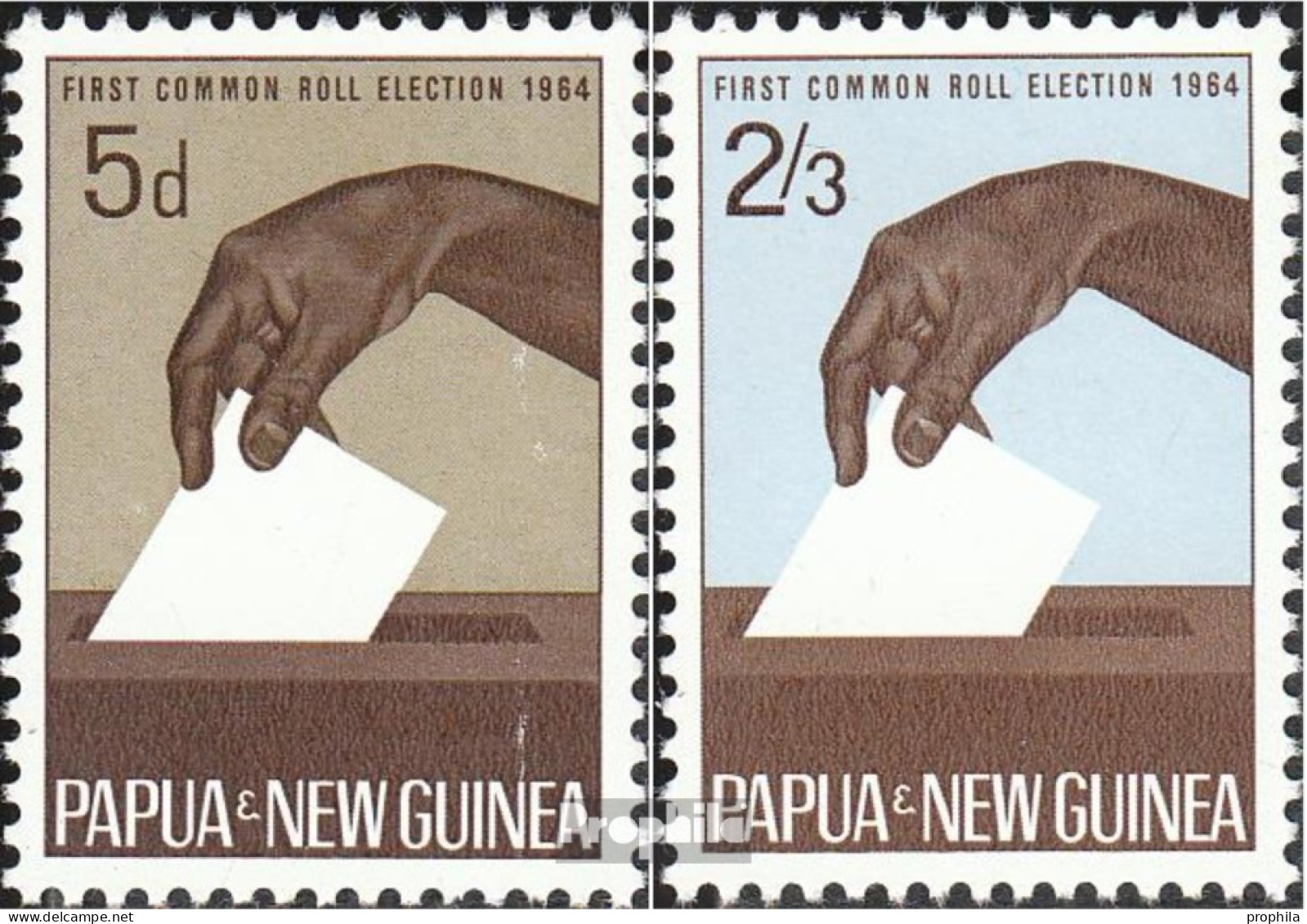 Papua-Neuguinea 56-57 (kompl.Ausg.) Postfrisch 1964 Wahlen - Papua New Guinea