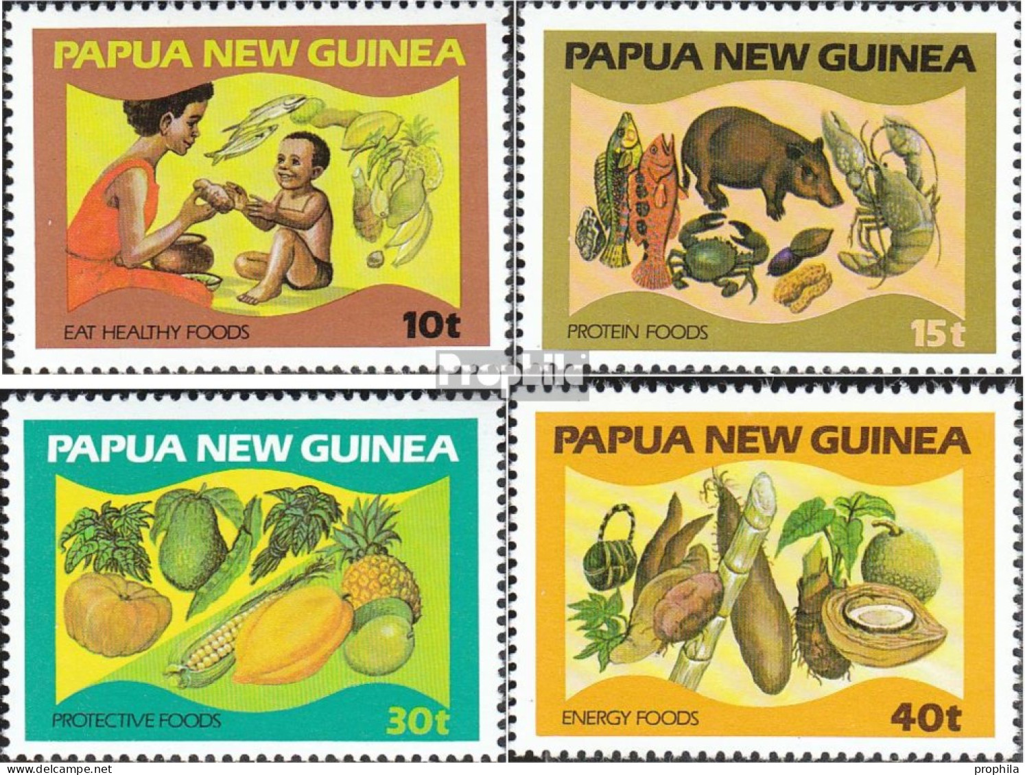 Papua-Neuguinea 435-438 (kompl.Ausg.) Postfrisch 1982 Leensmittel - Papua-Neuguinea