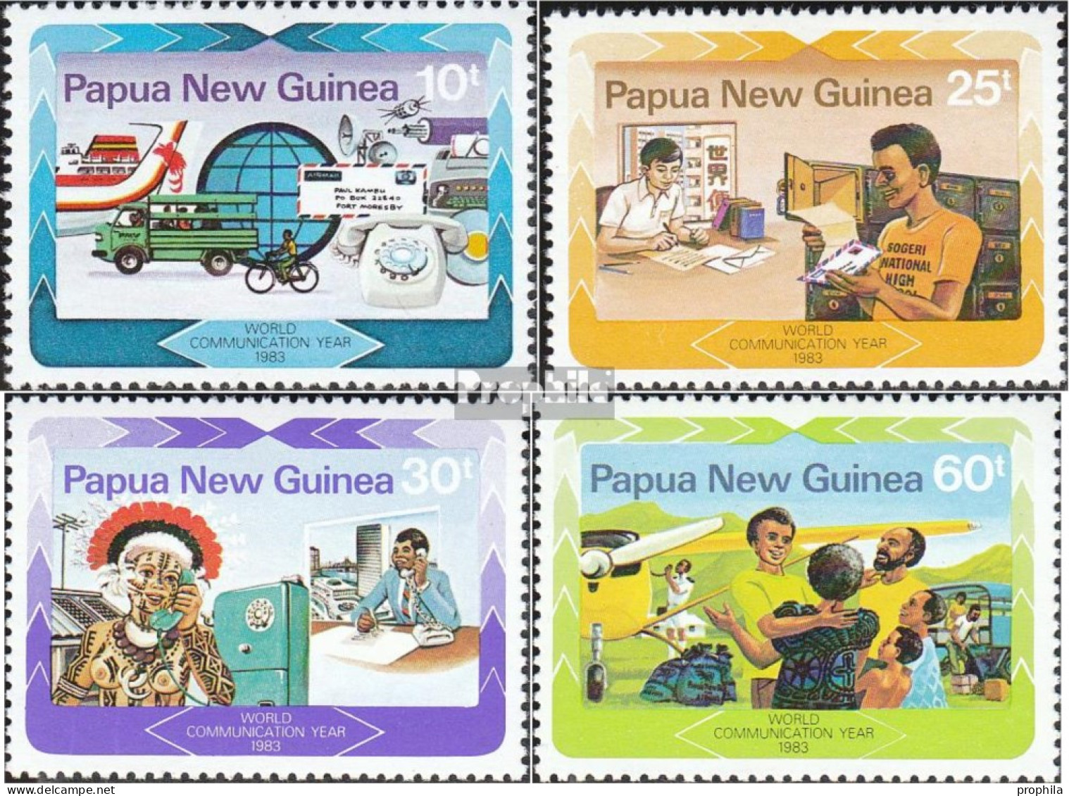 Papua-Neuguinea 463-466 (kompl.Ausg.) Postfrisch 1983 Kommunikation - Papua Nuova Guinea