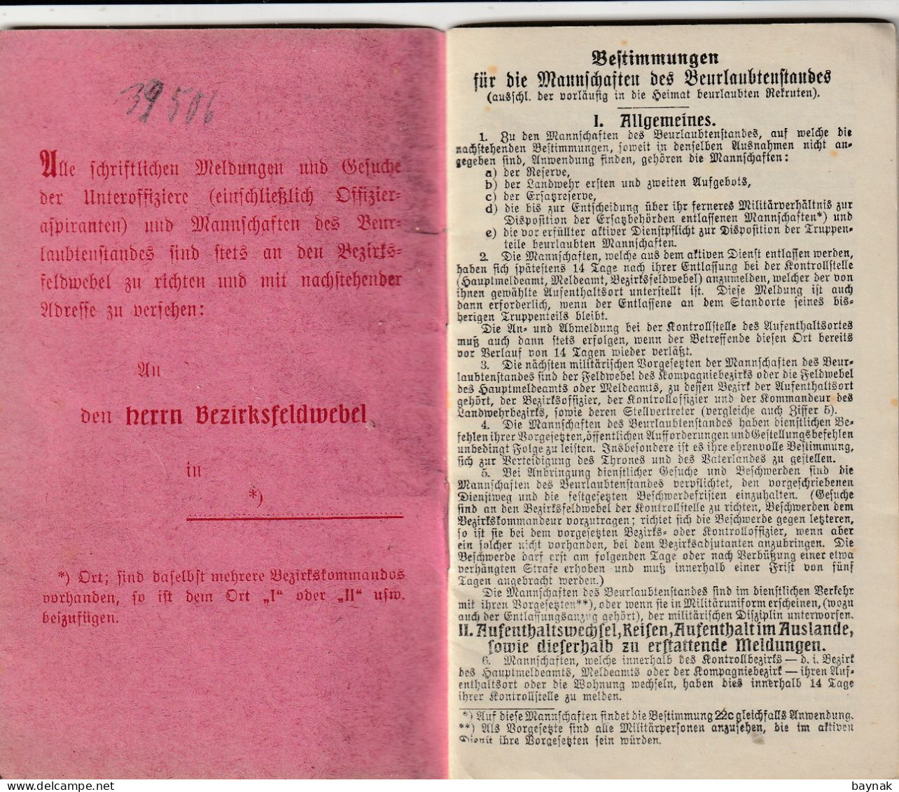 DEUTSCHLAND  -  POLAND   --  GRAUDENZ  ( GRUDZIADZ )  --  PREUSSEN  - MILITARPASS  --  RES. FELDART.  REG. 35, REG. 79 - Dokumente