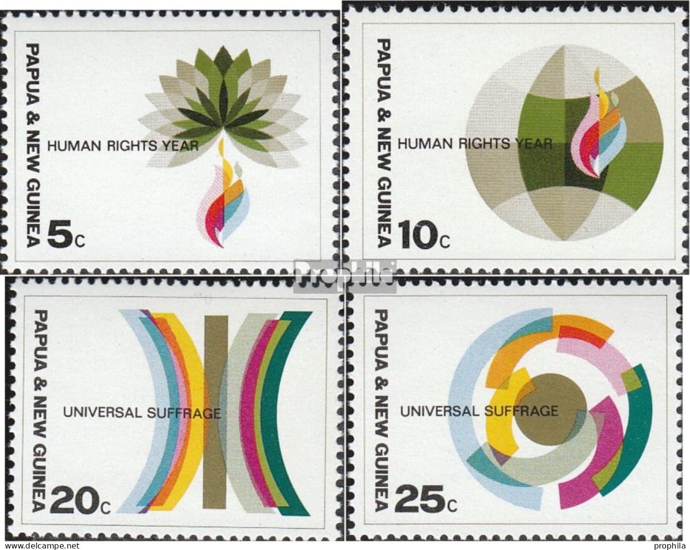 Papua-Neuguinea 135-138 (kompl.Ausg.) Postfrisch 1968 Menschenrechte - Papouasie-Nouvelle-Guinée