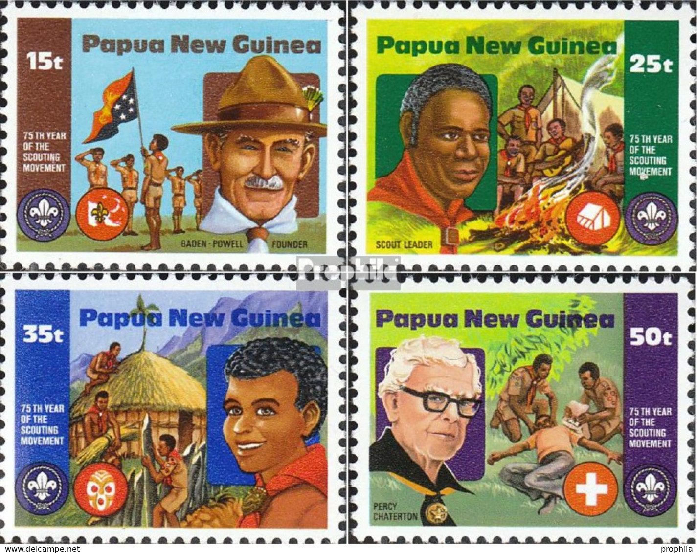 Papua-Neuguinea 427-430 (kompl.Ausg.) Postfrisch 1982 Pfadfinder - Papúa Nueva Guinea