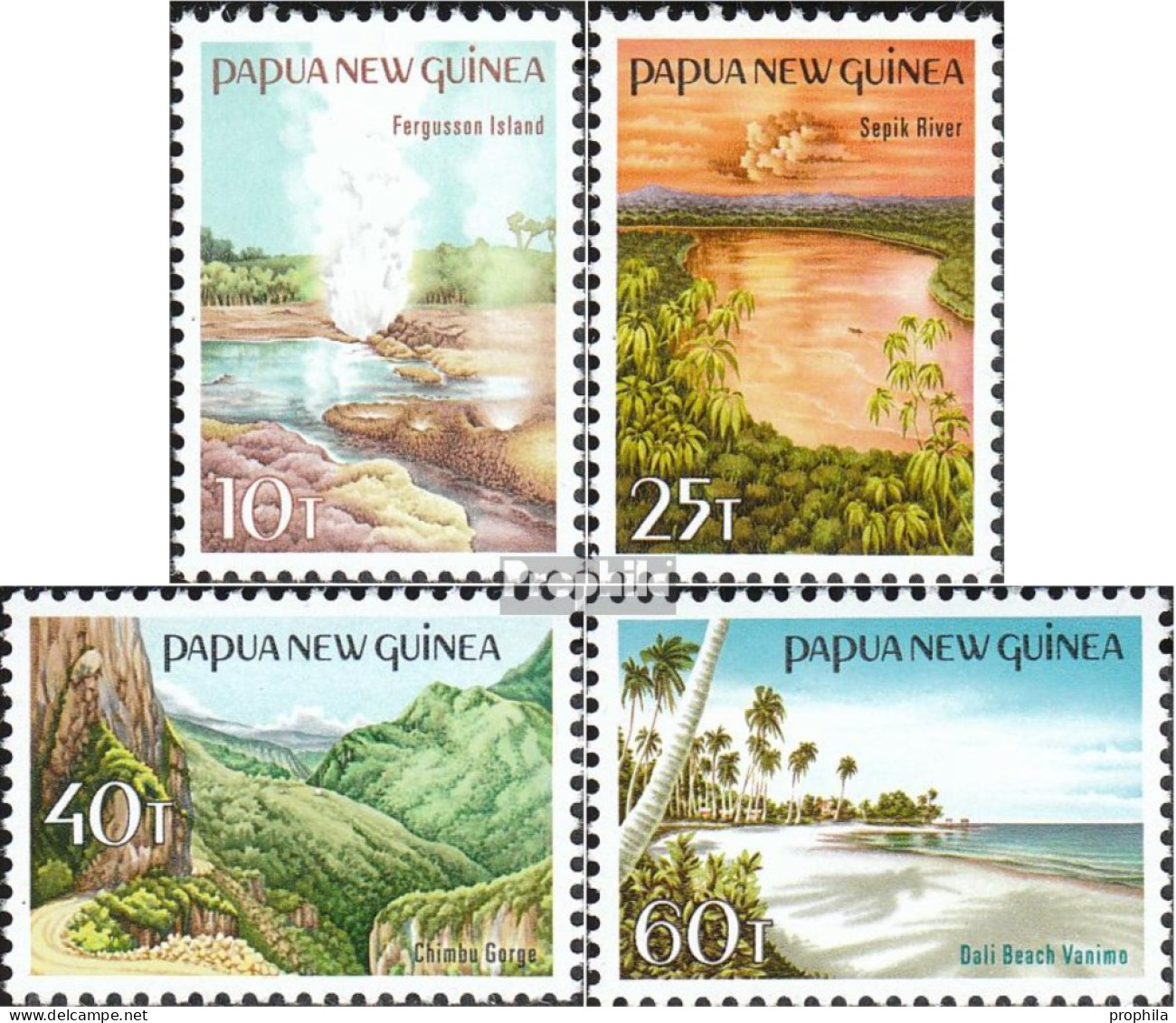 Papua-Neuguinea 487-490 (kompl.Ausg.) Postfrisch 1985 Landschaften - Papua Nuova Guinea