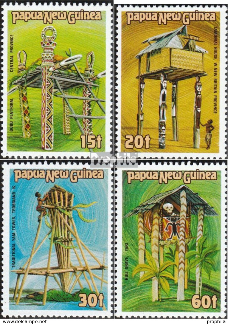 Papua-Neuguinea 492-495 (kompl.Ausg.) Postfrisch 1985 Bauwerke - Papouasie-Nouvelle-Guinée