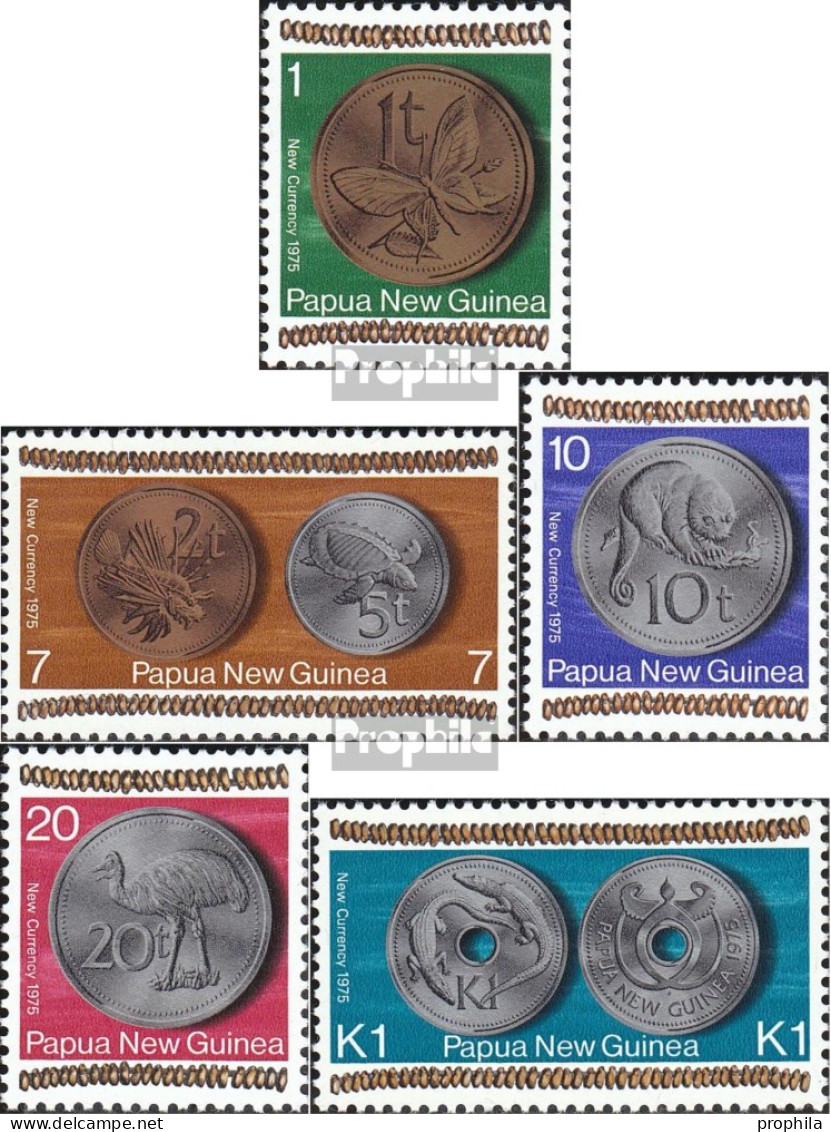 Papua-Neuguinea 283-287 (kompl.Ausg.) Postfrisch 1975 Währung - Papua New Guinea