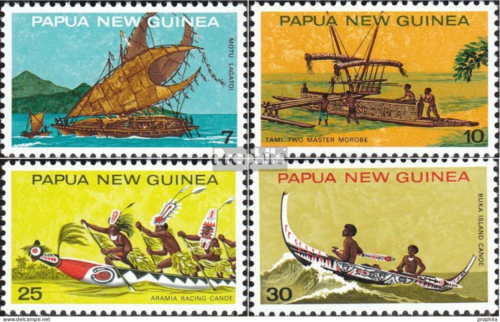 Papua-Neuguinea 279-282 (kompl.Ausg.) Postfrisch 1975 Boote - Papoea-Nieuw-Guinea