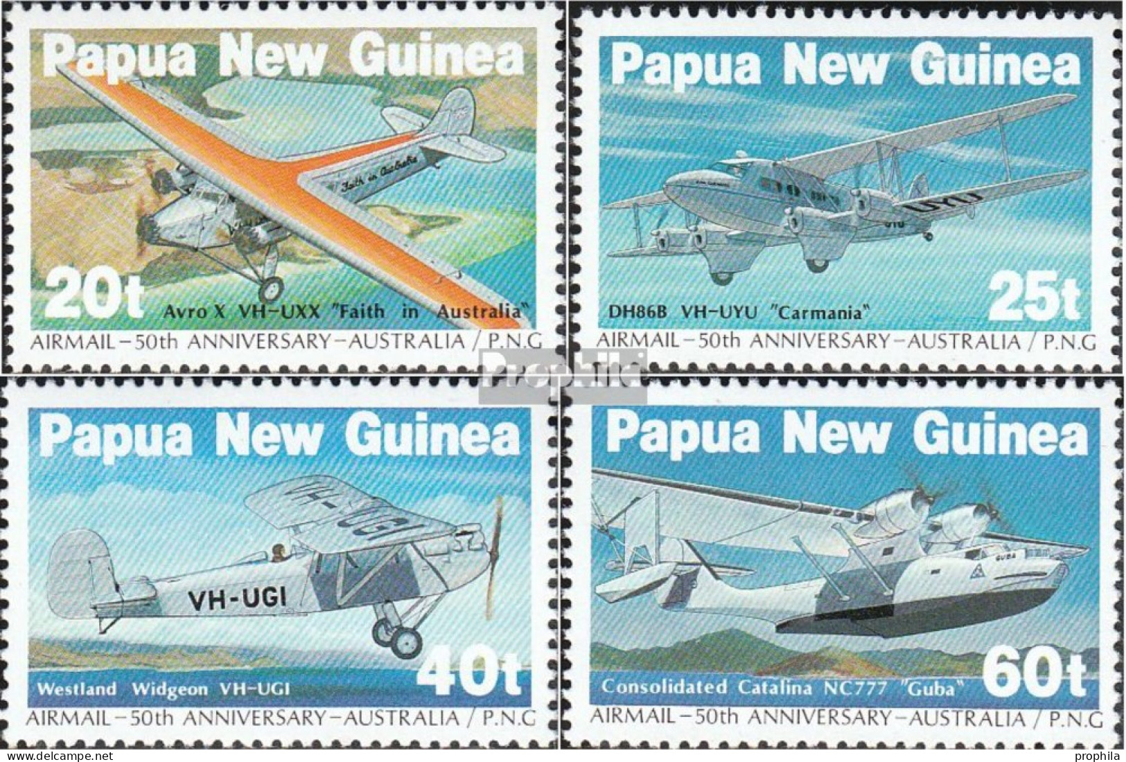 Papua-Neuguinea 473-476 (kompl.Ausg.) Postfrisch 1984 Flugpost - Papouasie-Nouvelle-Guinée