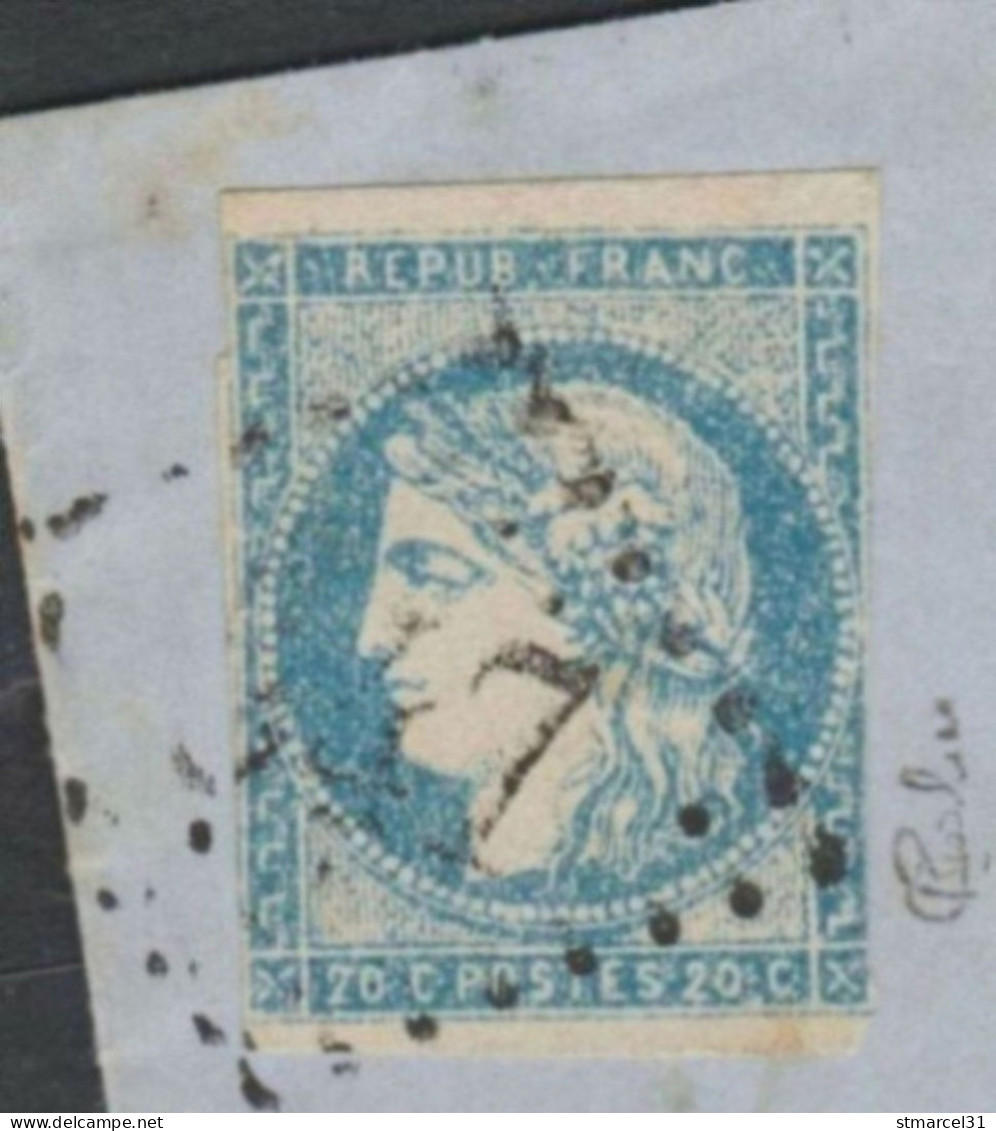 GRANDE RARETE Le N°44Ab OUTREMER Signé Calves + Certif Photo Der Weid  BE Cote 2700€ - 1870 Bordeaux Printing
