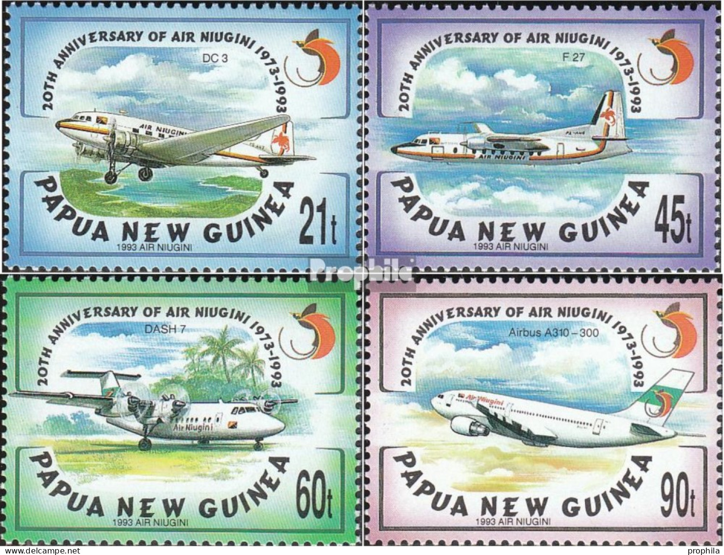 Papua-Neuguinea 694-697 (kompl.Ausg.) Postfrisch 1993 Flugzeuge - Papua New Guinea