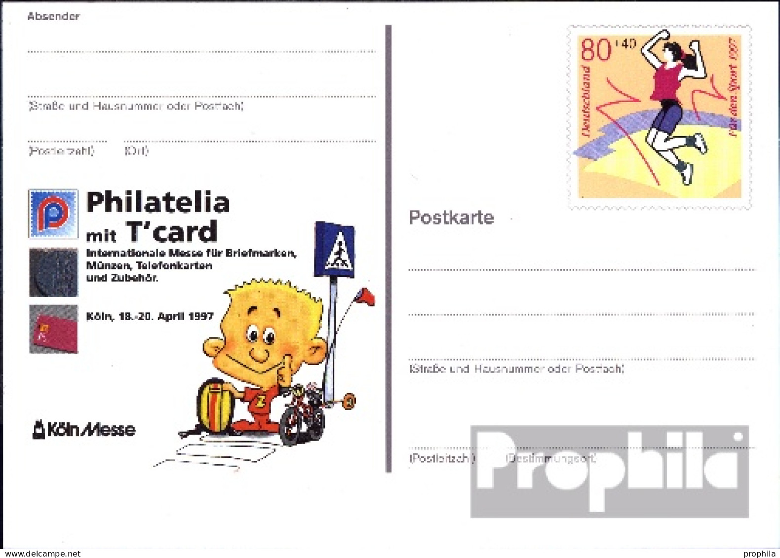 BRD PSo45 Sonderpostkarte Gefälligkeitsgestempelt Gebraucht 1997 Sporthilfe - Autres & Non Classés