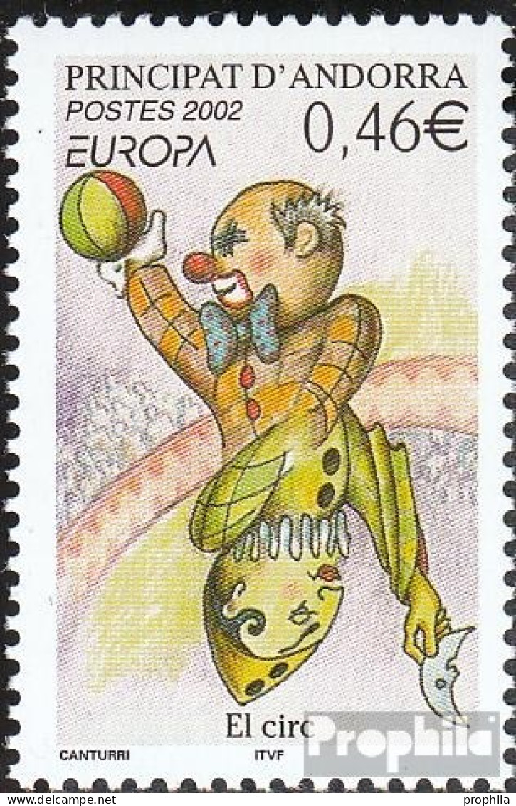 Andorra - Französische Post 590 (kompl.Ausg.) Postfrisch 2002 Europa - Nuovi