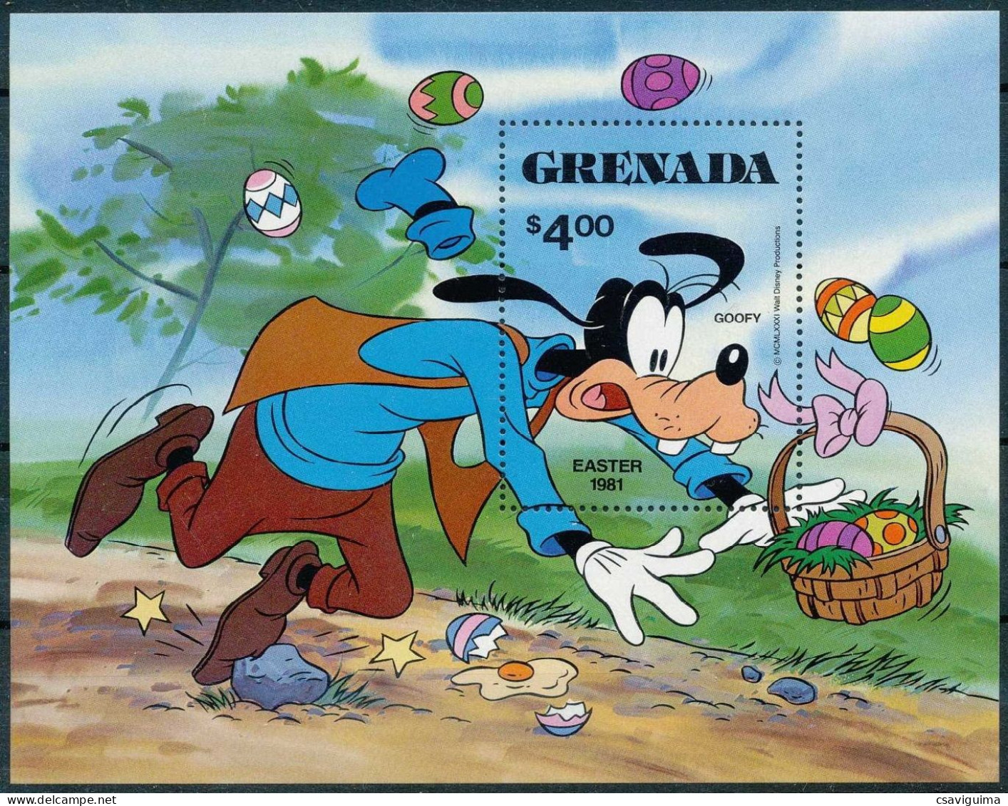 Grenada - 1981 - Disney: Goofy: Easter - Yv Bf 91 - Disney