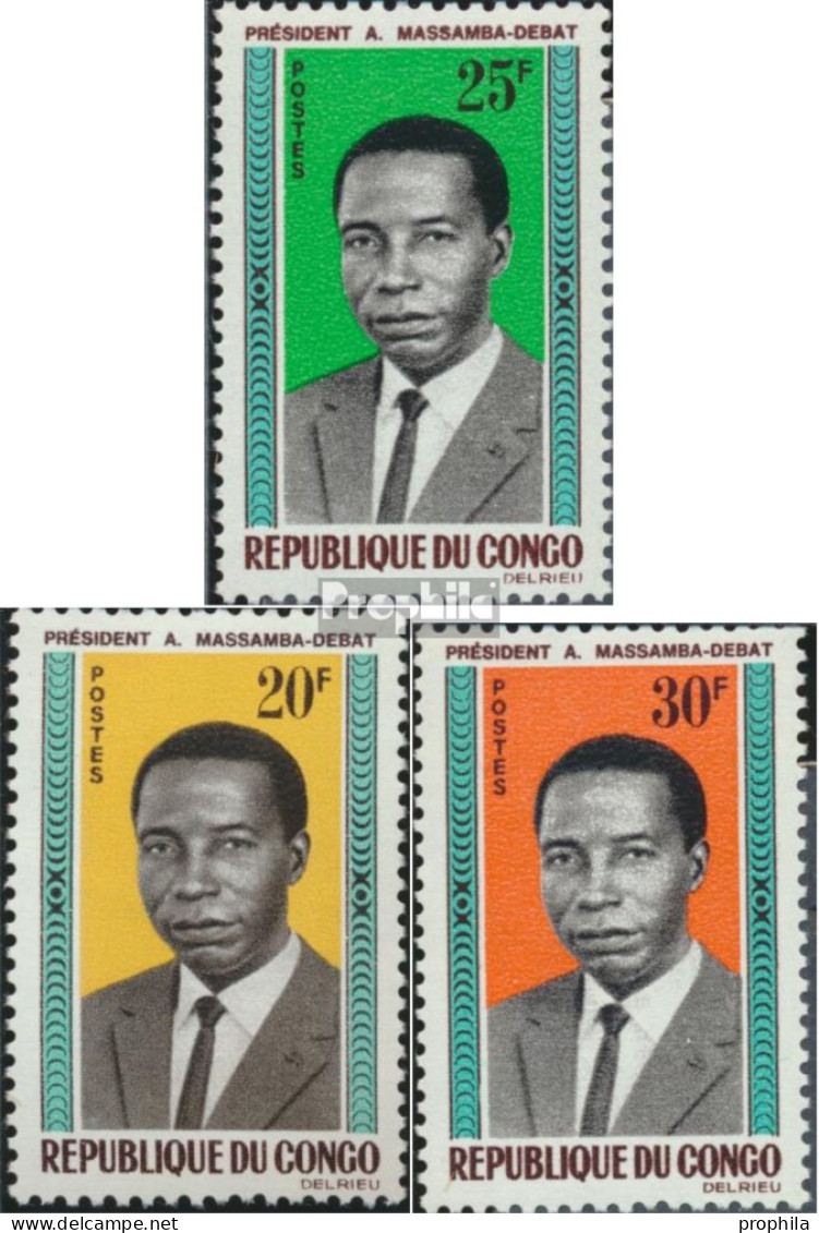 Kongo (Brazzaville) 68-70 (kompl.Ausg.) Postfrisch 1965 Präsident Massamba Debat - Ungebraucht